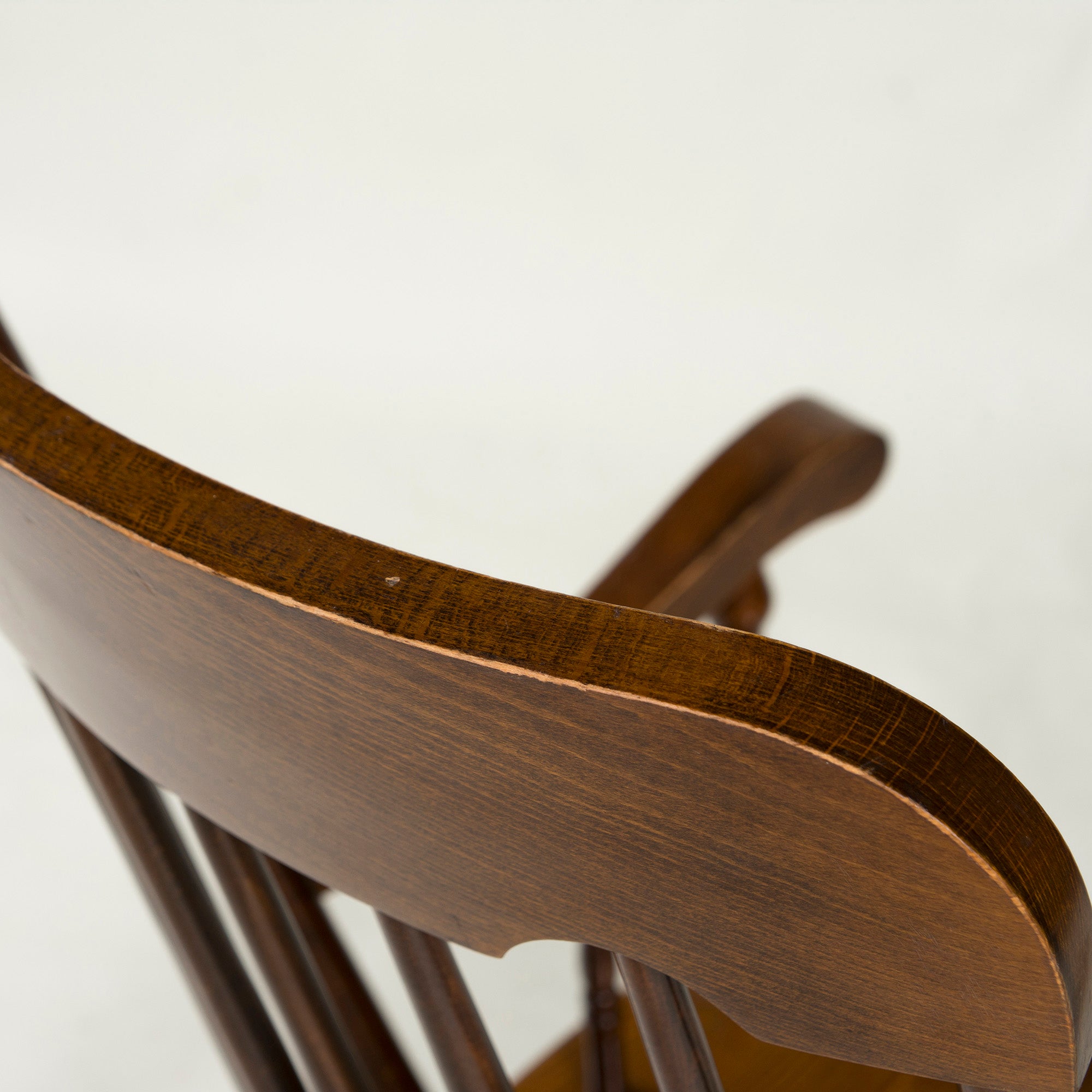 Kashiwa Mokko Oak Rocking Chair Showa Retro Antique Vintage Hida Oak Solid Wood Windsor Lounge Chair