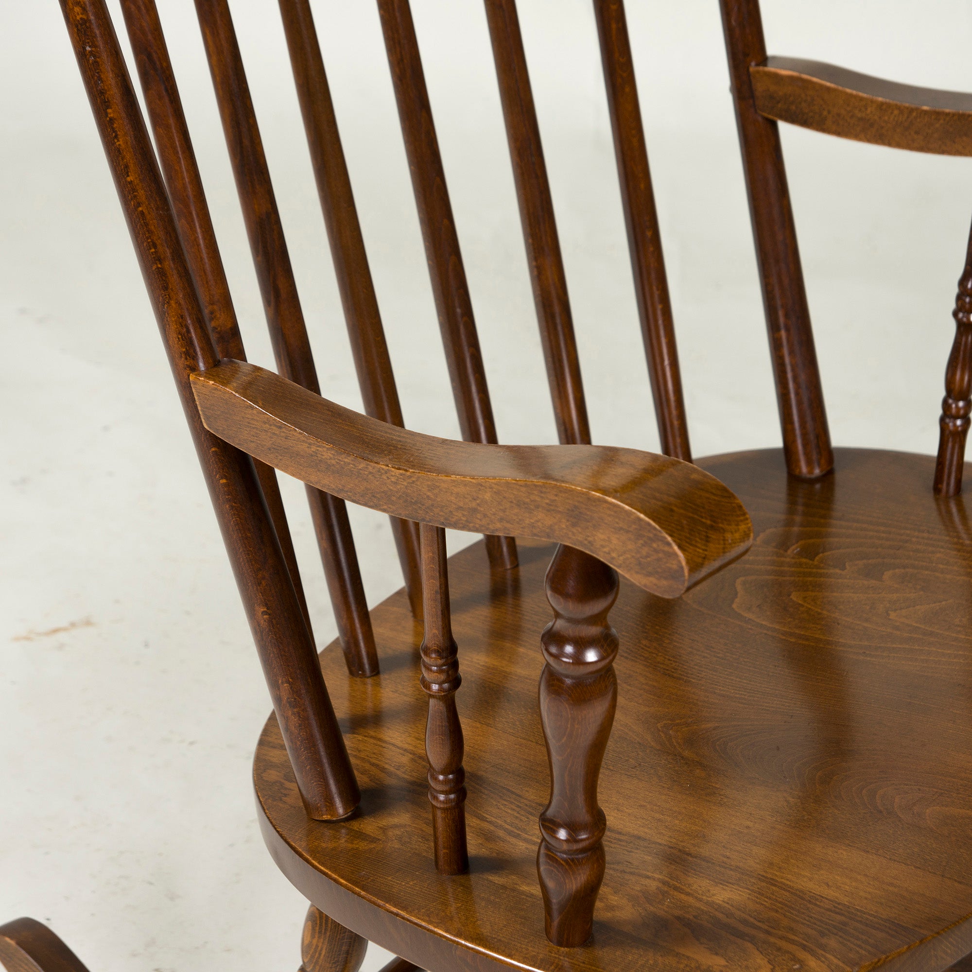 Kashiwa Mokko Oak Rocking Chair Showa Retro Antique Vintage Hida Oak Solid Wood Windsor Lounge Chair