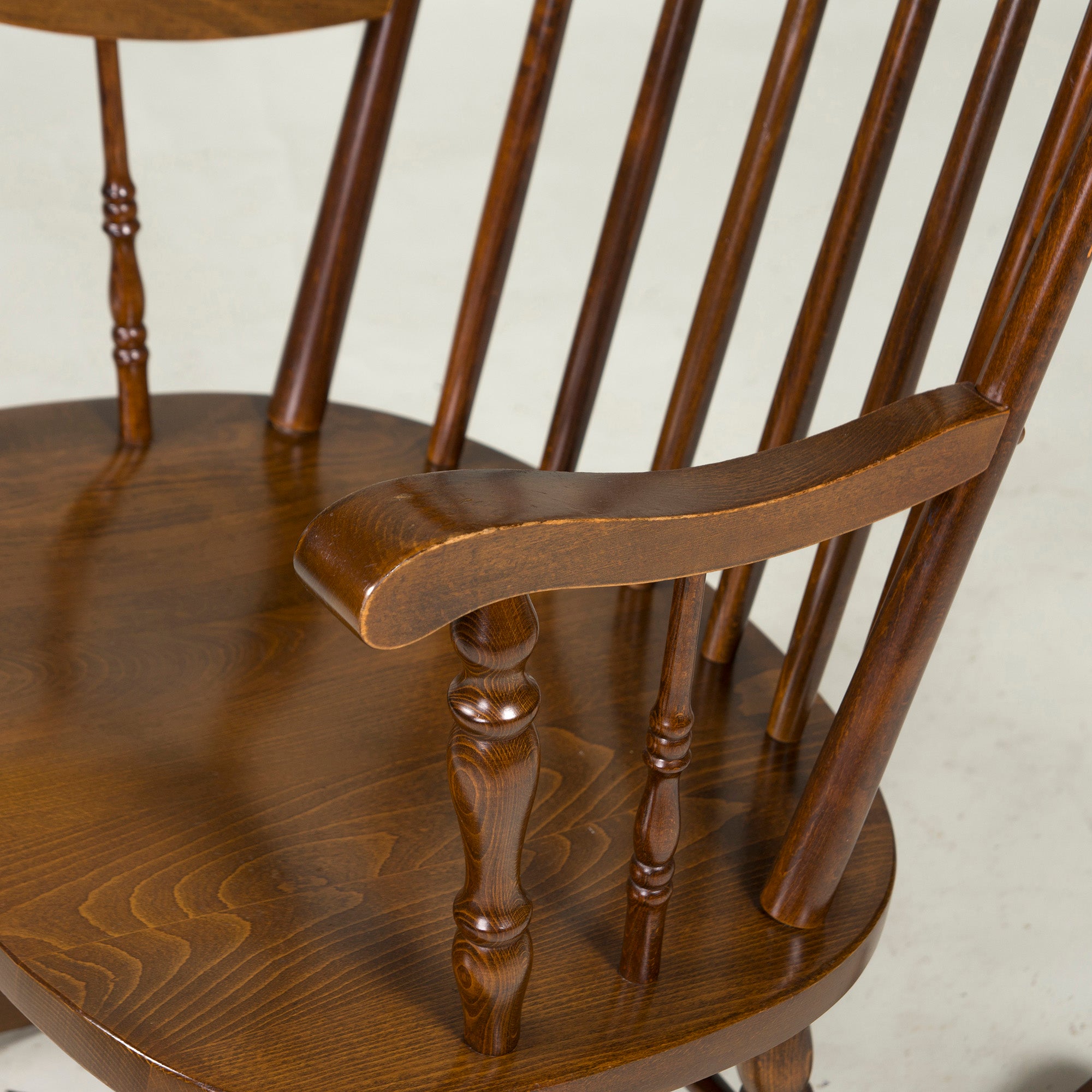 Kashiwa Mokko Oak Rocking Chair Showa Retro Antique Vintage Hida Oak Solid Wood Windsor Lounge Chair