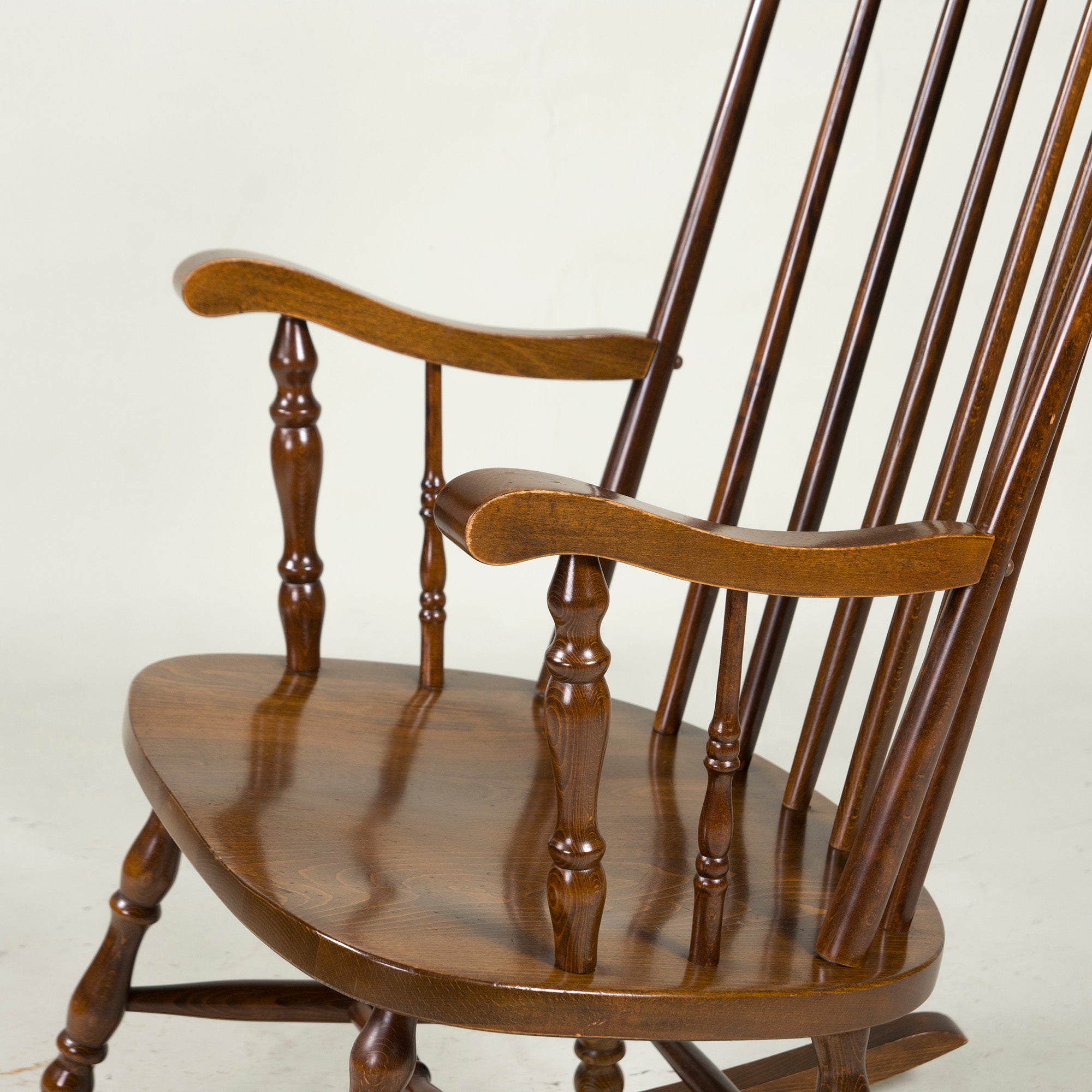 Kashiwa Mokko Oak Rocking Chair Showa Retro Antique Vintage Hida Oak Solid Wood Windsor Lounge Chair