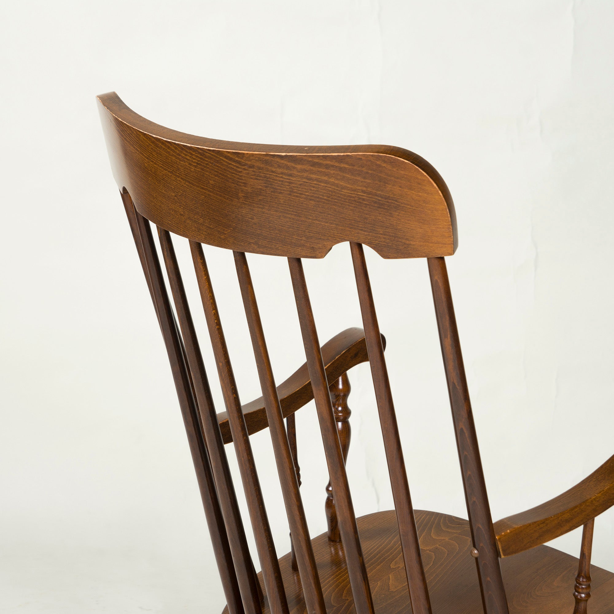 Kashiwa Mokko Oak Rocking Chair Showa Retro Antique Vintage Hida Oak Solid Wood Windsor Lounge Chair