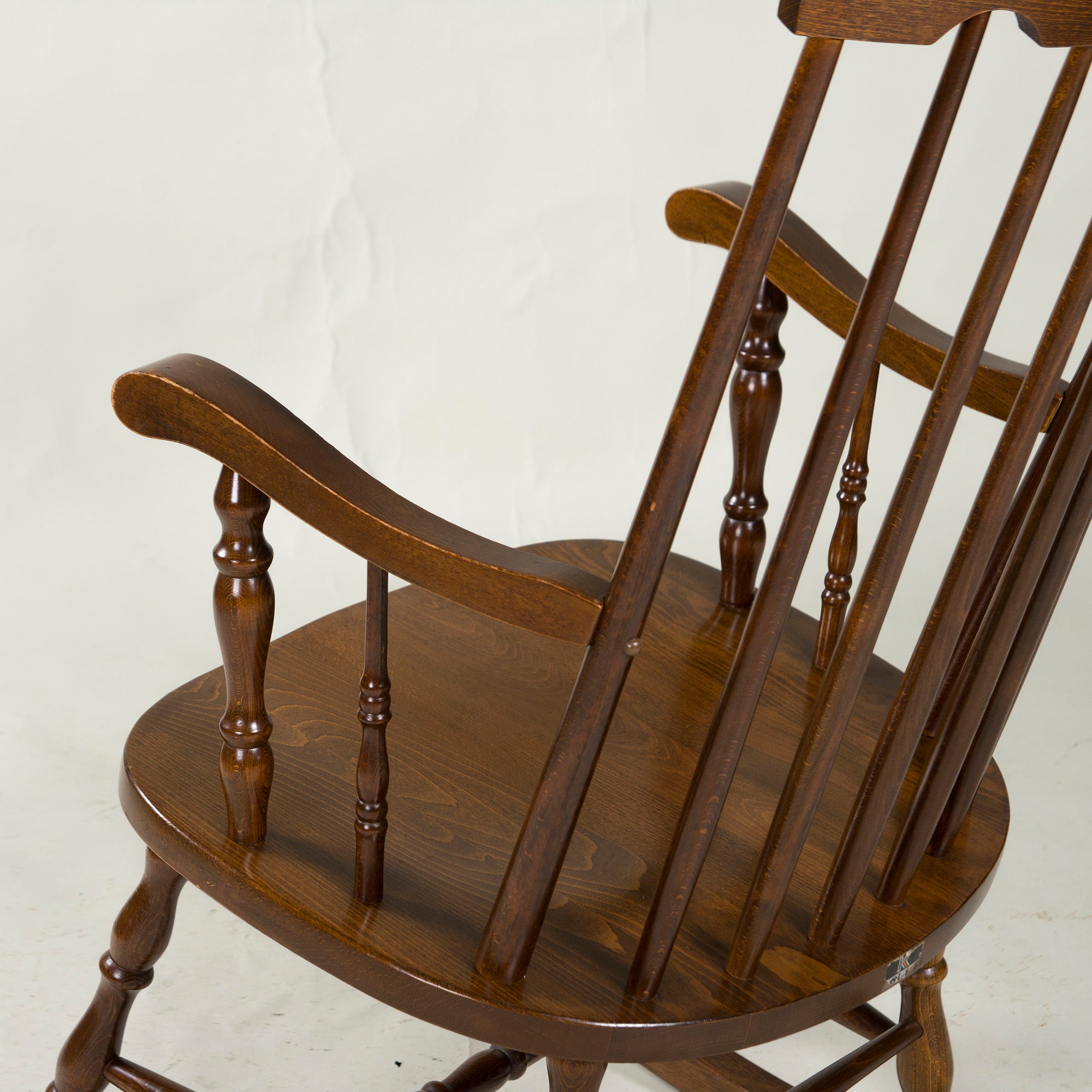 Kashiwa Mokko Oak Rocking Chair Showa Retro Antique Vintage Hida Oak Solid Wood Windsor Lounge Chair