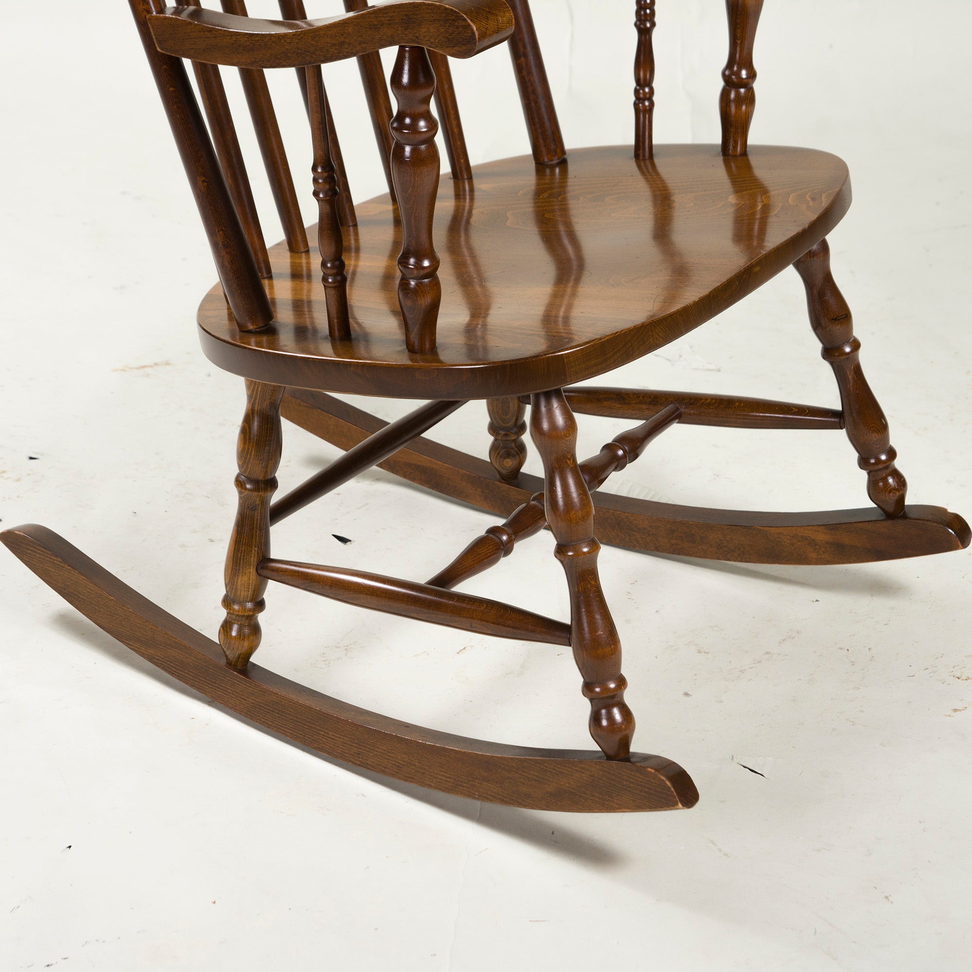 Kashiwa Mokko Oak Rocking Chair Showa Retro Antique Vintage Hida Oak Solid Wood Windsor Lounge Chair