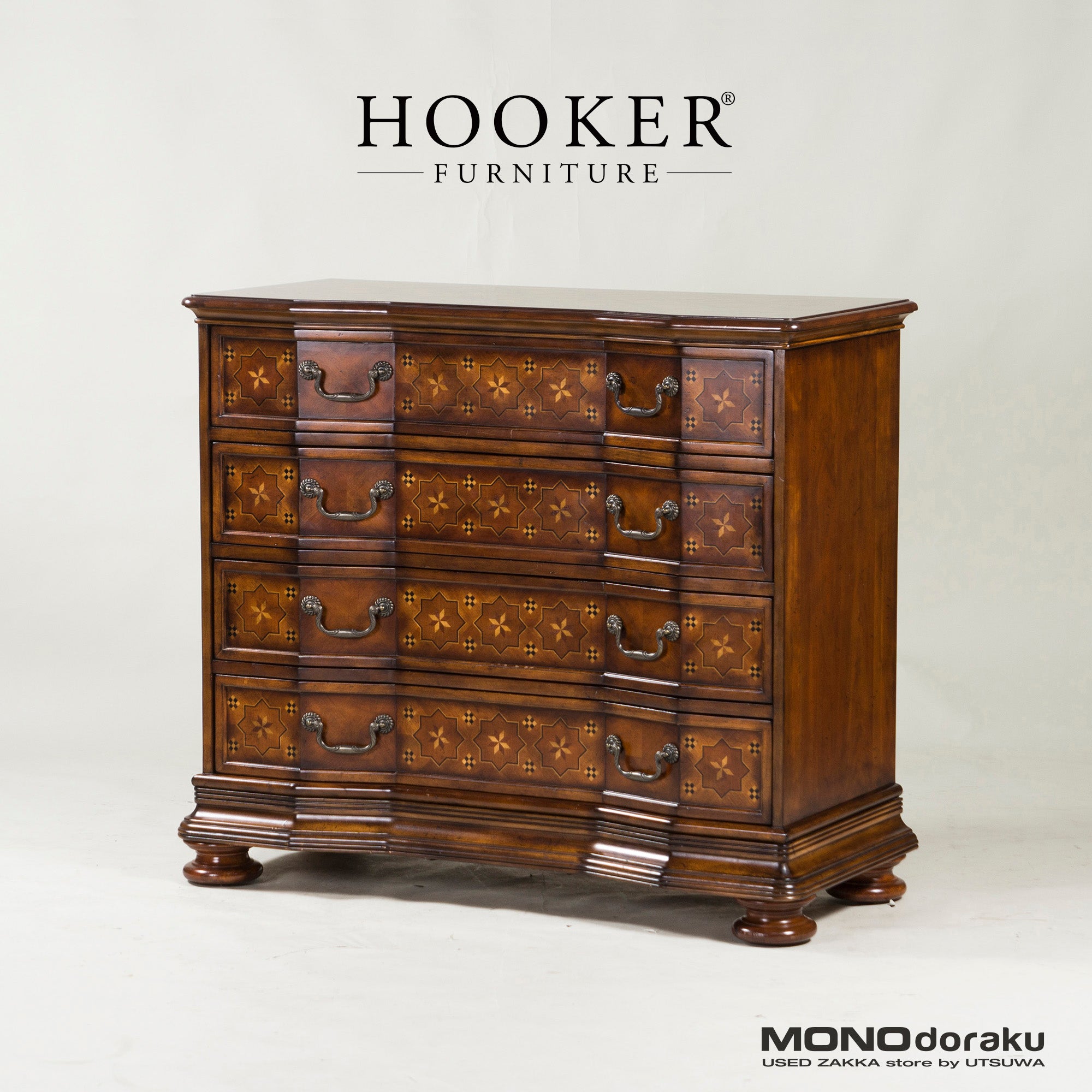 クラシックデザイン 4段チェスト Hooker Furniture社製 USヴィンテージ 収納家具 リビング収納 サイドボード 店舗什器