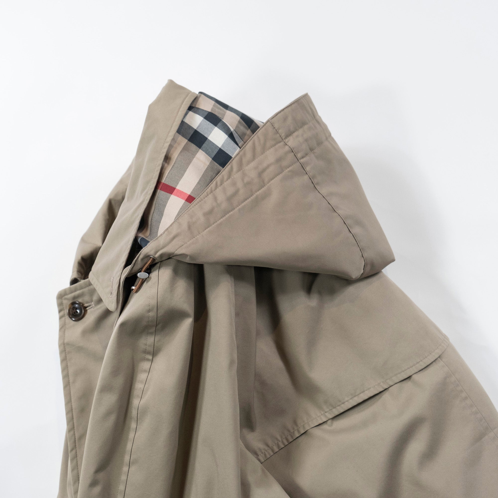 ◆美品◆BURBERRY London バーバリーロンドン フーデッドコート ライナー付き 日本製 ダウンジャケット ステンカラーコート コットン