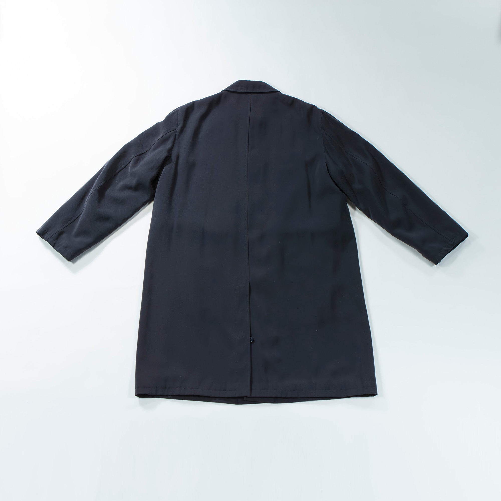 【古着】アルマーニ ARMANI COLLEZIONI バルマカーンコート イタリア製 ステンカラーコート ブラック エンポリオアルマーニ EMPORIO ARMANI ロングゴート メンズファッション メンズアウター メンズコート【中古】【USED】