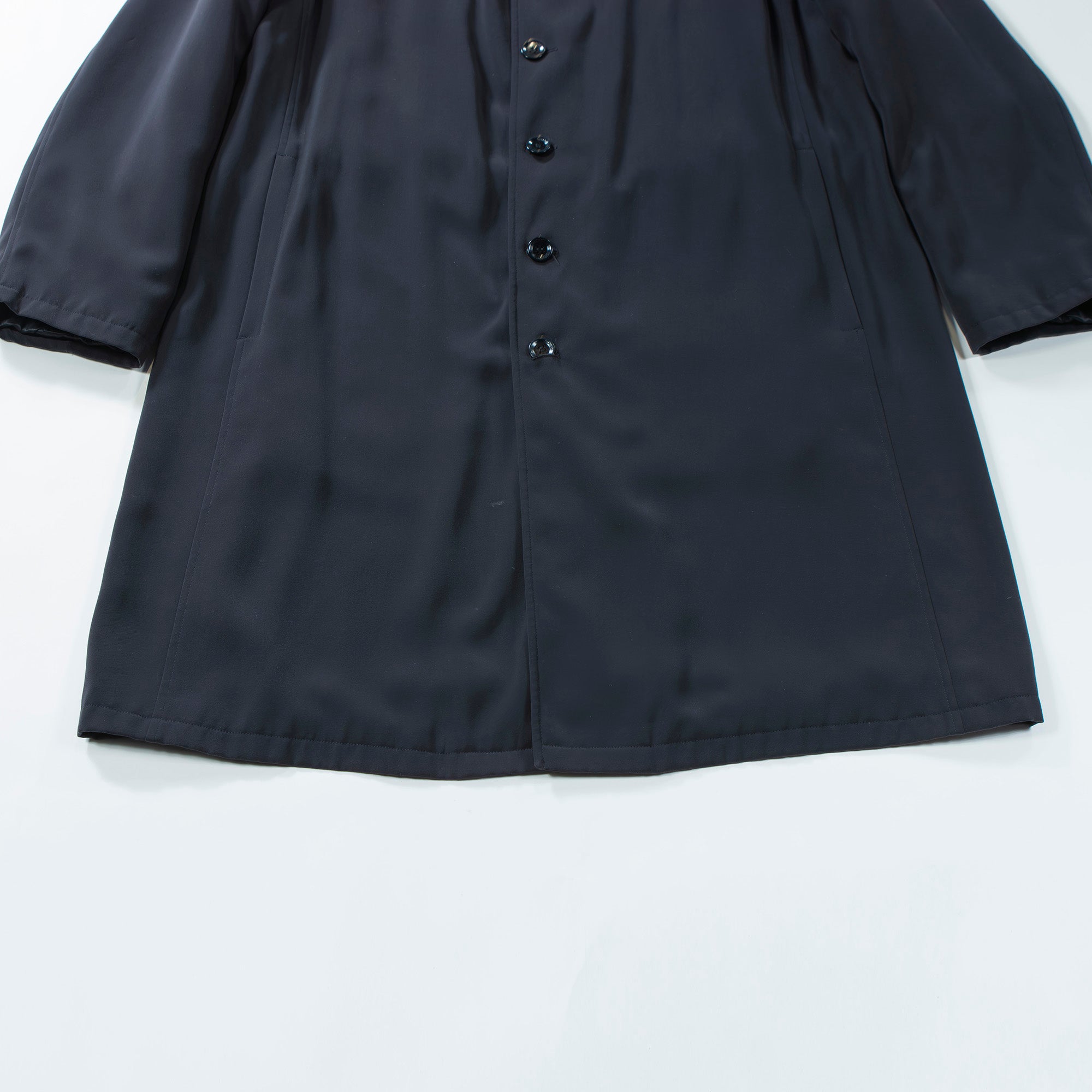 【古着】アルマーニ ARMANI COLLEZIONI バルマカーンコート イタリア製 ステンカラーコート ブラック エンポリオアルマーニ EMPORIO ARMANI ロングゴート メンズファッション メンズアウター メンズコート【中古】【USED】
