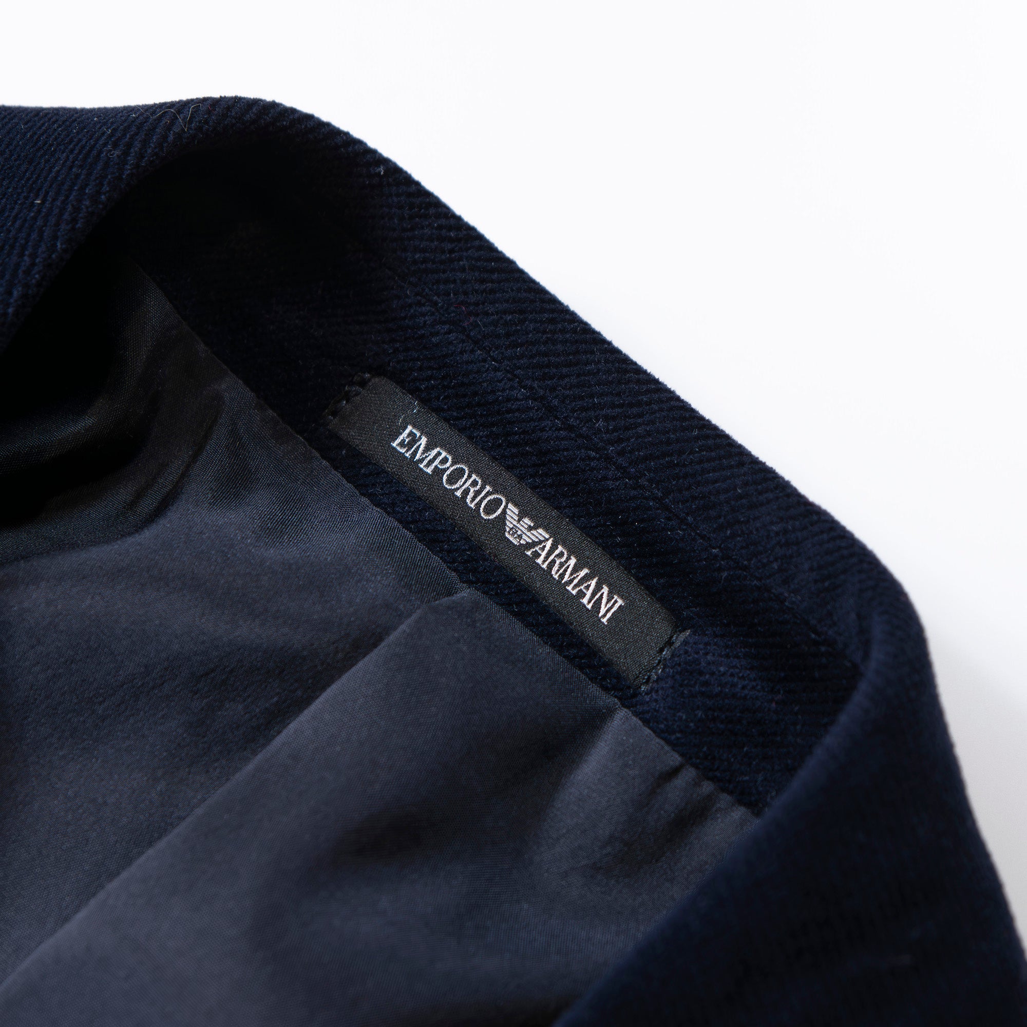 【古着】EMPORIO ARMANI エンポリオアルマーニ FLINE テーラードジャケット ネイビー ベルベット ベロア コーデュロイ 起毛素材 メンズファッション メンズアウター メンズジャケット【中古】【USED】