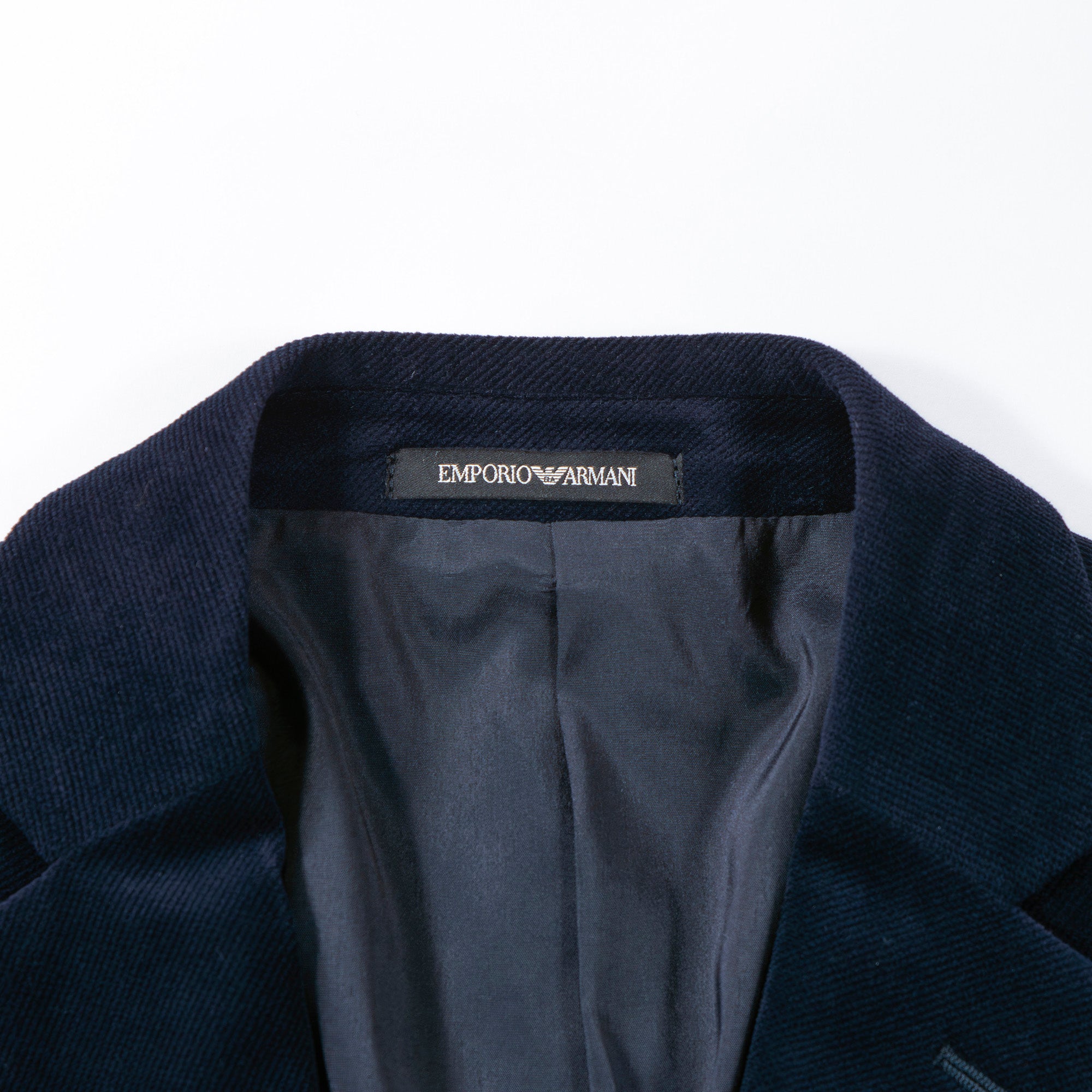 【古着】EMPORIO ARMANI エンポリオアルマーニ FLINE テーラードジャケット ネイビー ベルベット ベロア コーデュロイ 起毛素材 メンズファッション メンズアウター メンズジャケット【中古】【USED】