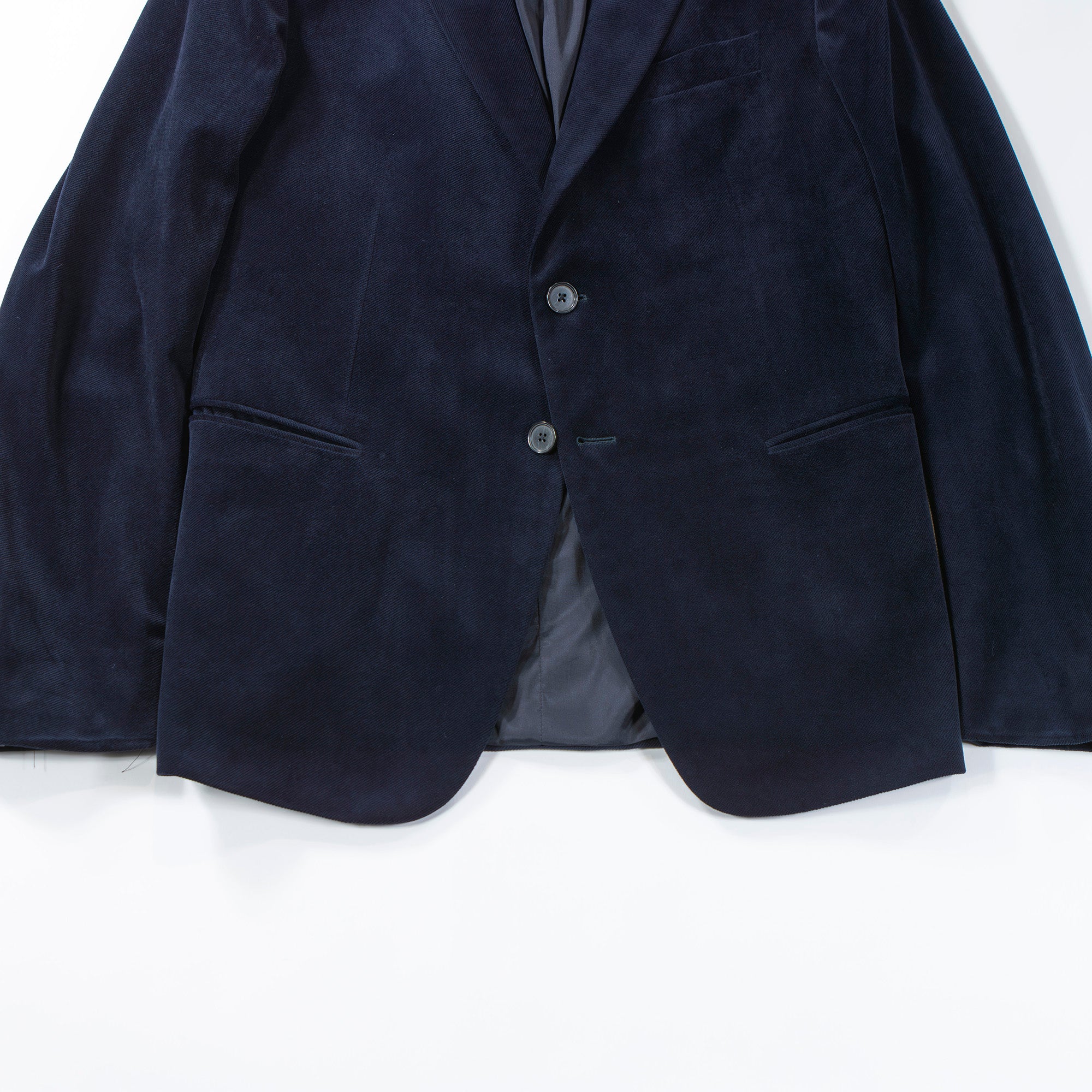 【古着】EMPORIO ARMANI エンポリオアルマーニ FLINE テーラードジャケット ネイビー ベルベット ベロア コーデュロイ 起毛素材 メンズファッション メンズアウター メンズジャケット【中古】【USED】