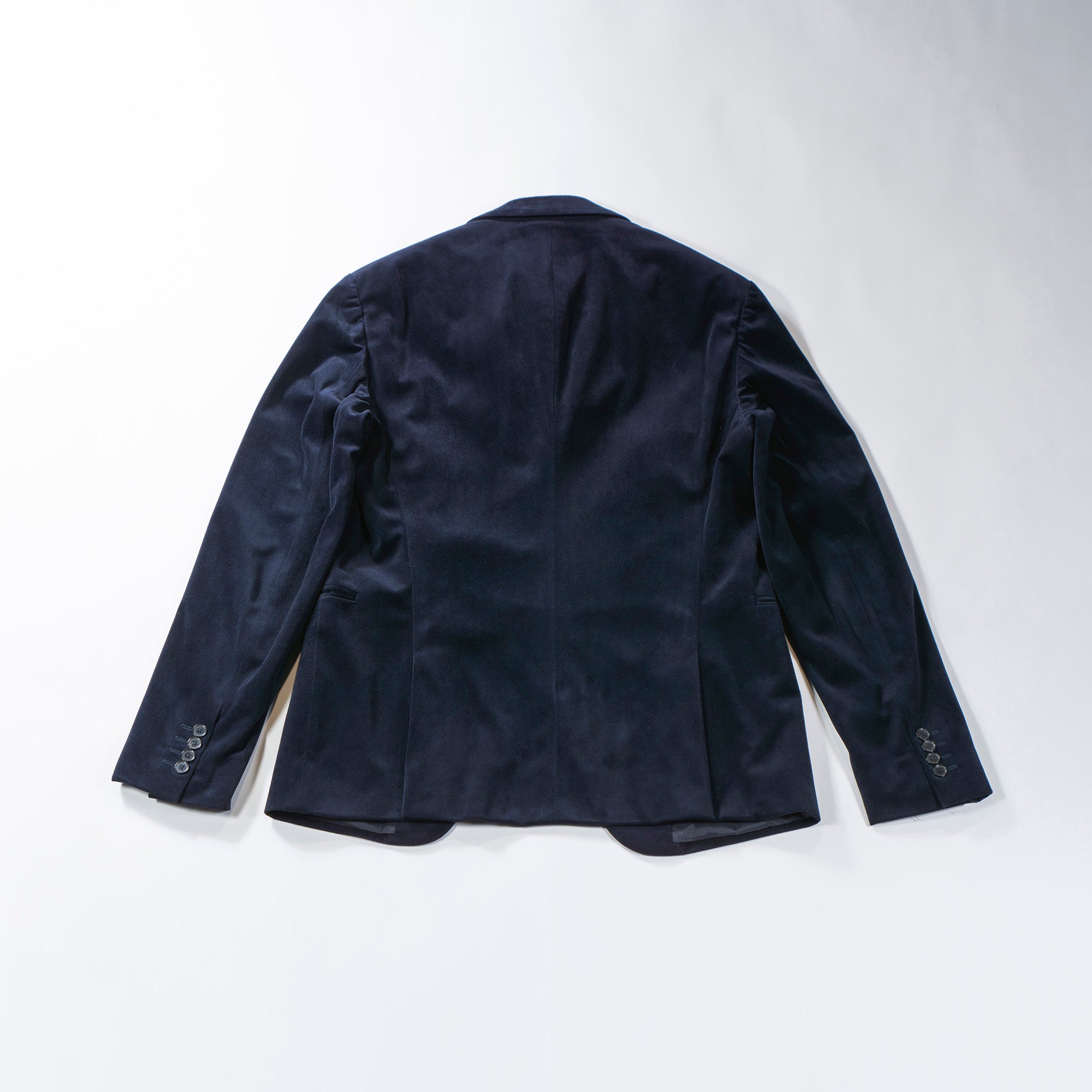 【古着】EMPORIO ARMANI エンポリオアルマーニ FLINE テーラードジャケット ネイビー ベルベット ベロア コーデュロイ 起毛素材 メンズファッション メンズアウター メンズジャケット【中古】【USED】