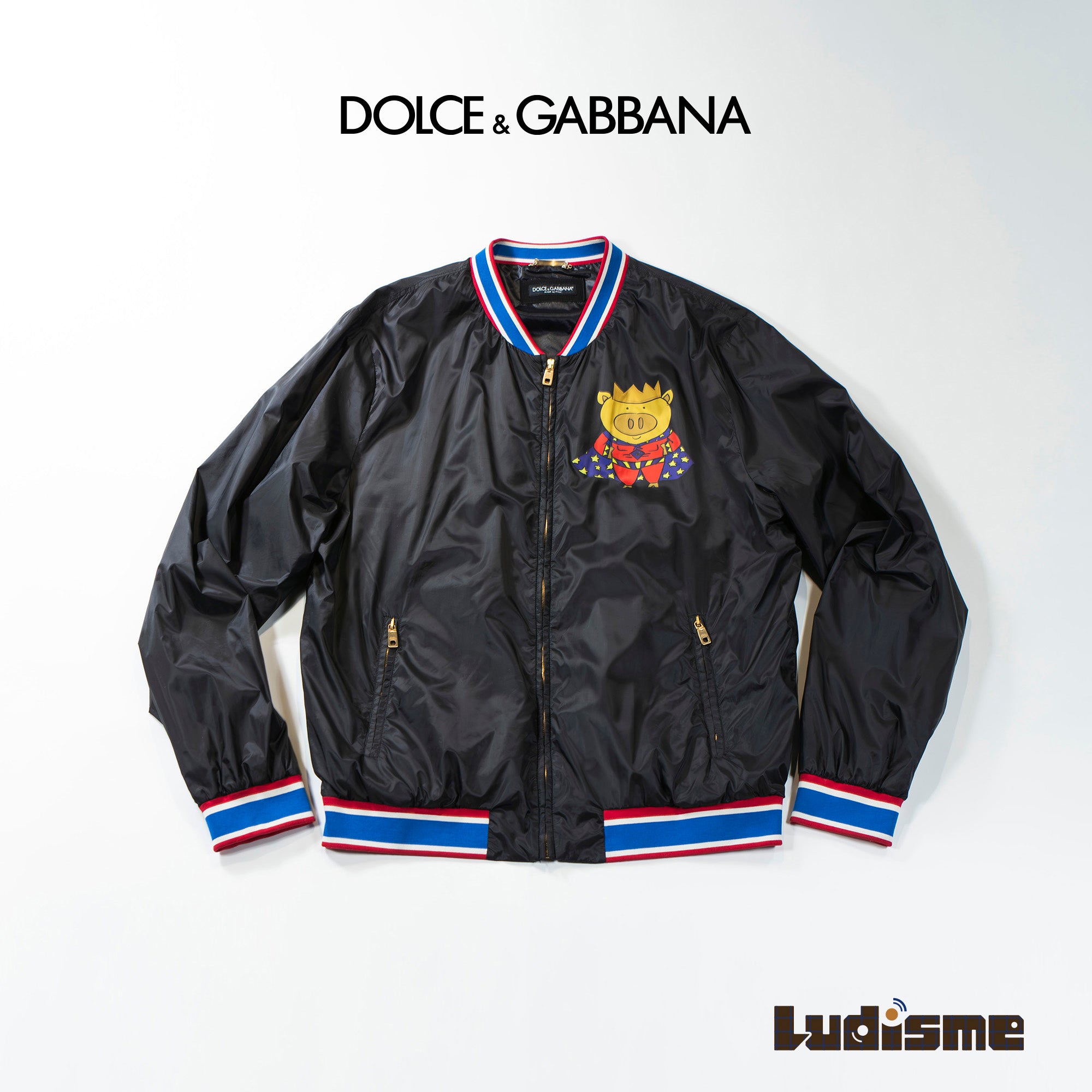 ◆Super beautiful item◆DOLCE&GABBANA Dolce & Gabbana 2019 Super Big Print Bomber Jacket Blouson Outerwear