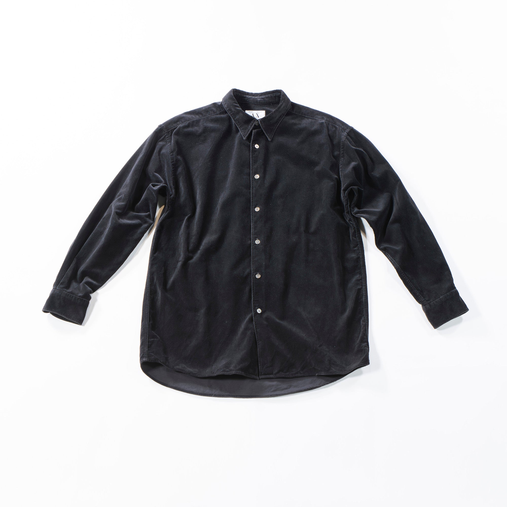 Used ARMANI EXCHANGE Velvet Shirt, Black, 100% Cotton, Men's Fashion, Men's Tops, Men's Shirt.