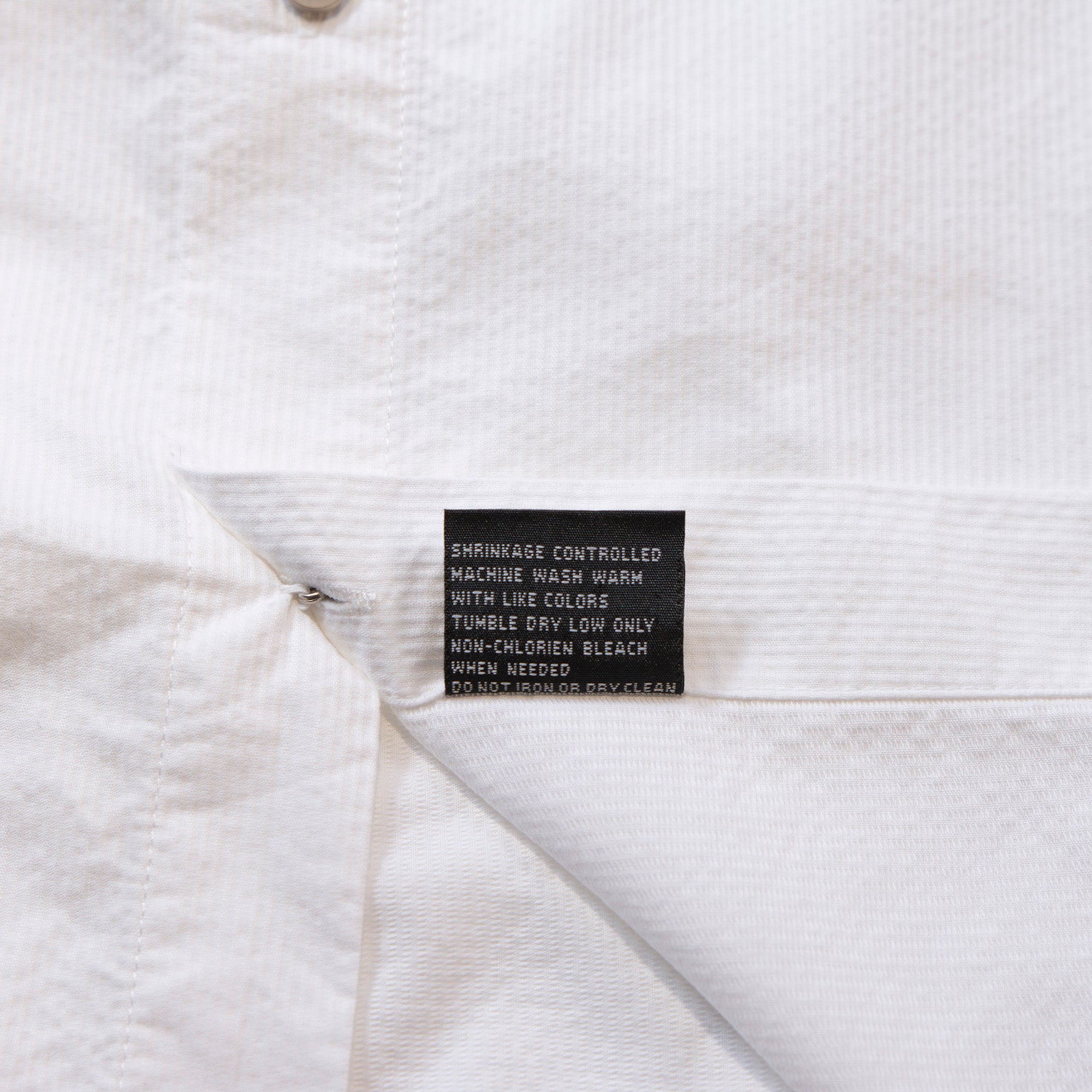 VERSACE Standard collar shirt, seersucker, white shirt, box silhouette