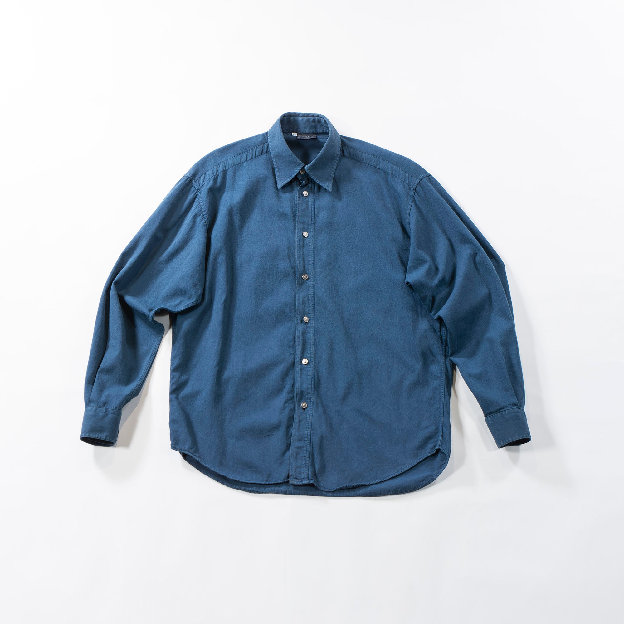 VERSACE Standard collar shirt, made in Italy, blue