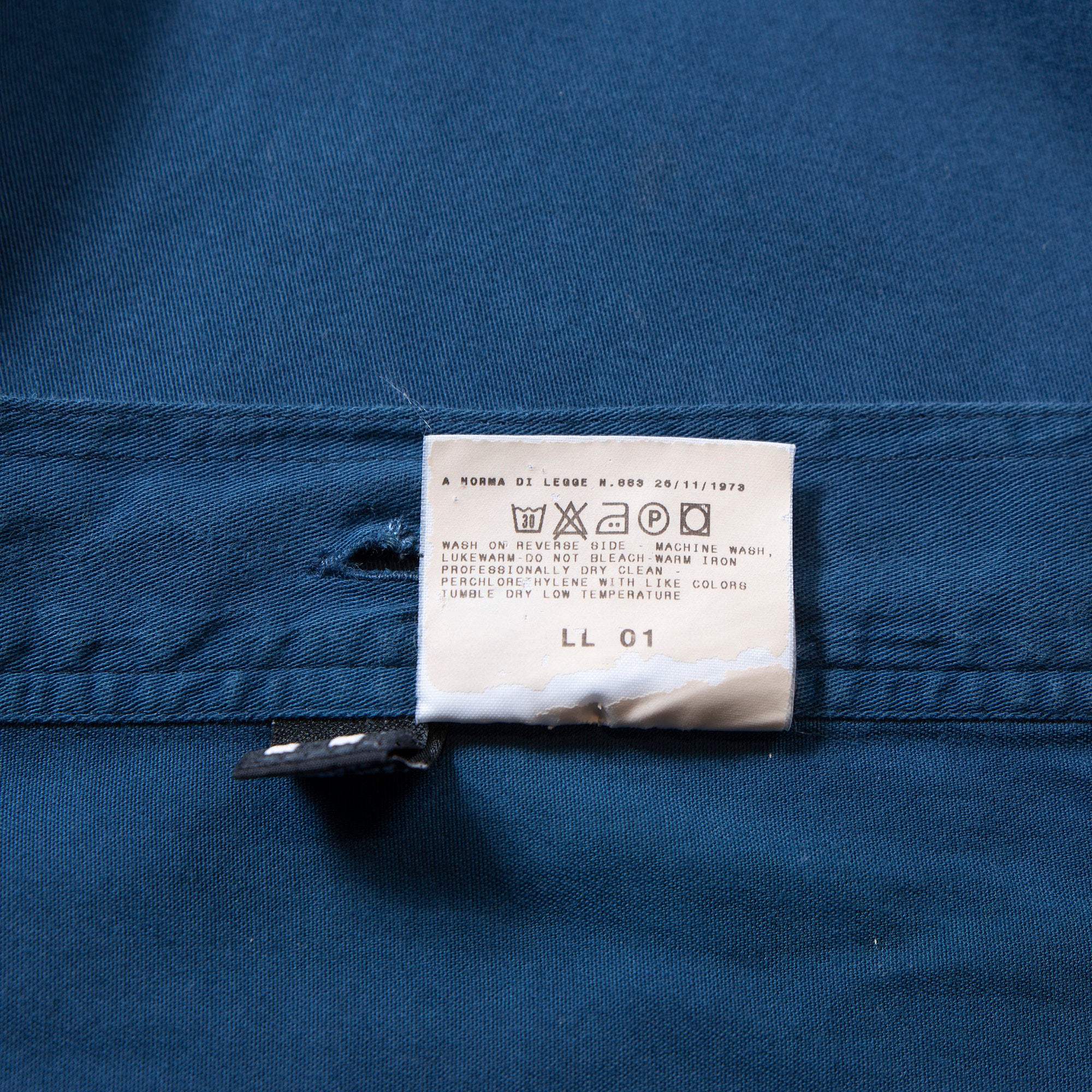 VERSACE Standard collar shirt, made in Italy, blue