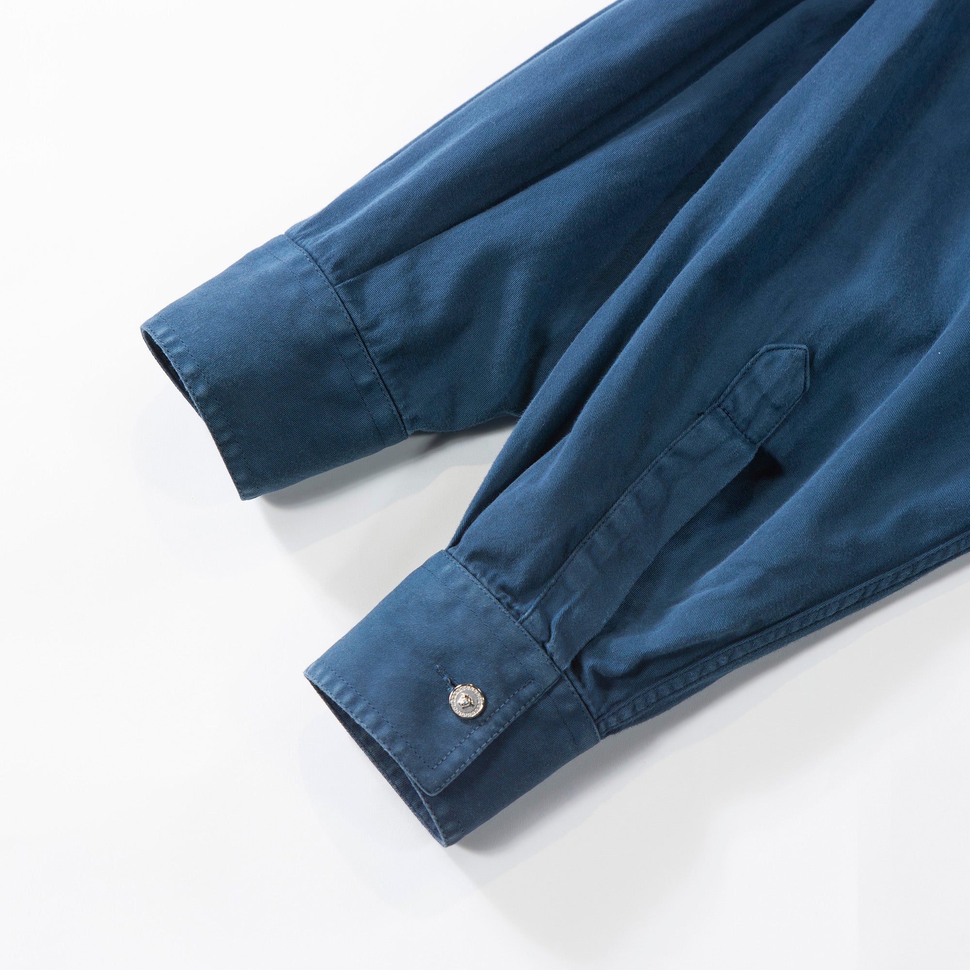 VERSACE Standard collar shirt, made in Italy, blue
