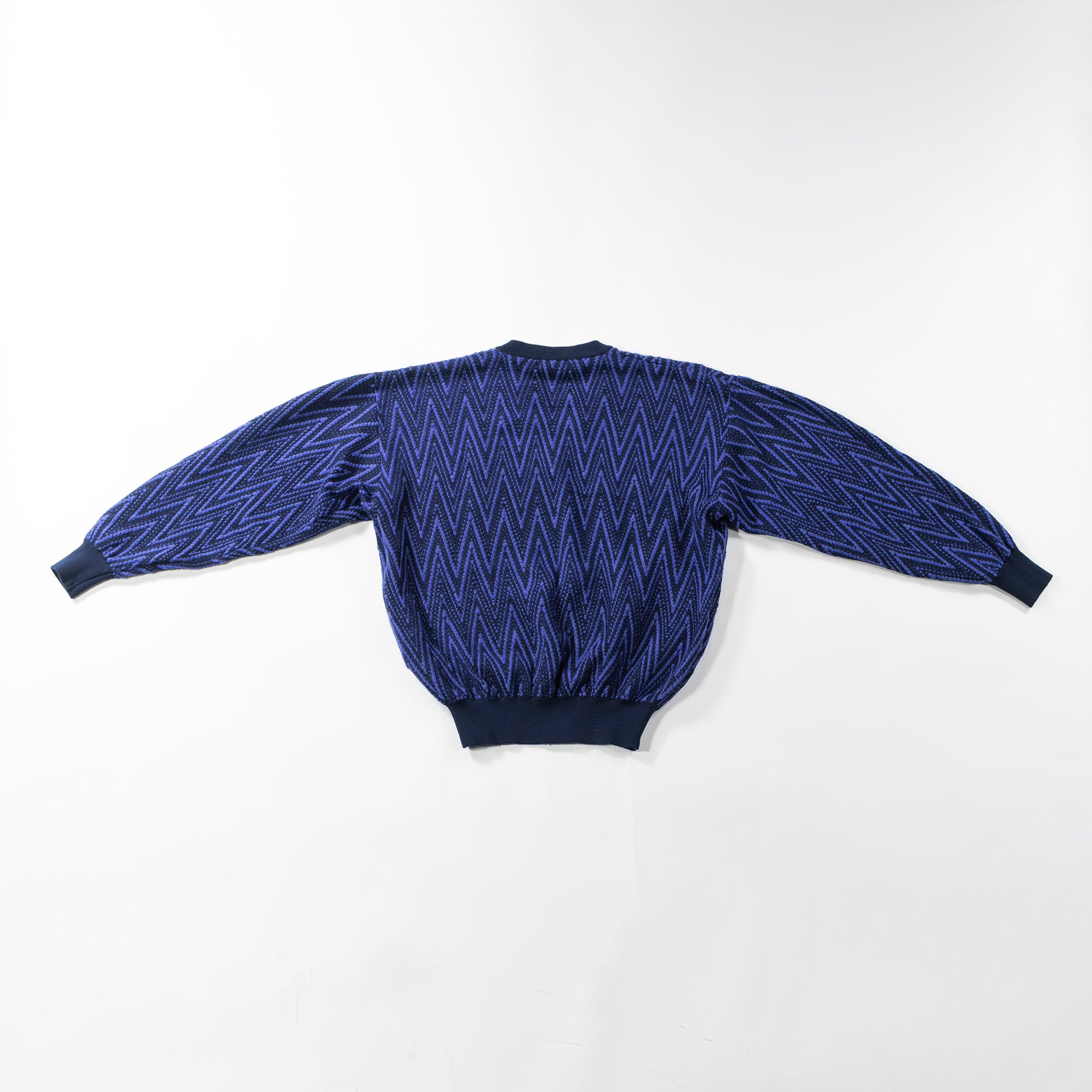 【古着】イヴサンローラン Yves Saint Laurent ニット マルチパターン ネイビー系 ウール100% セーター ◆美品◆ メンズファッション メンズトップス レディースファッション レディーストップス ユニセックス【中古】【USED】