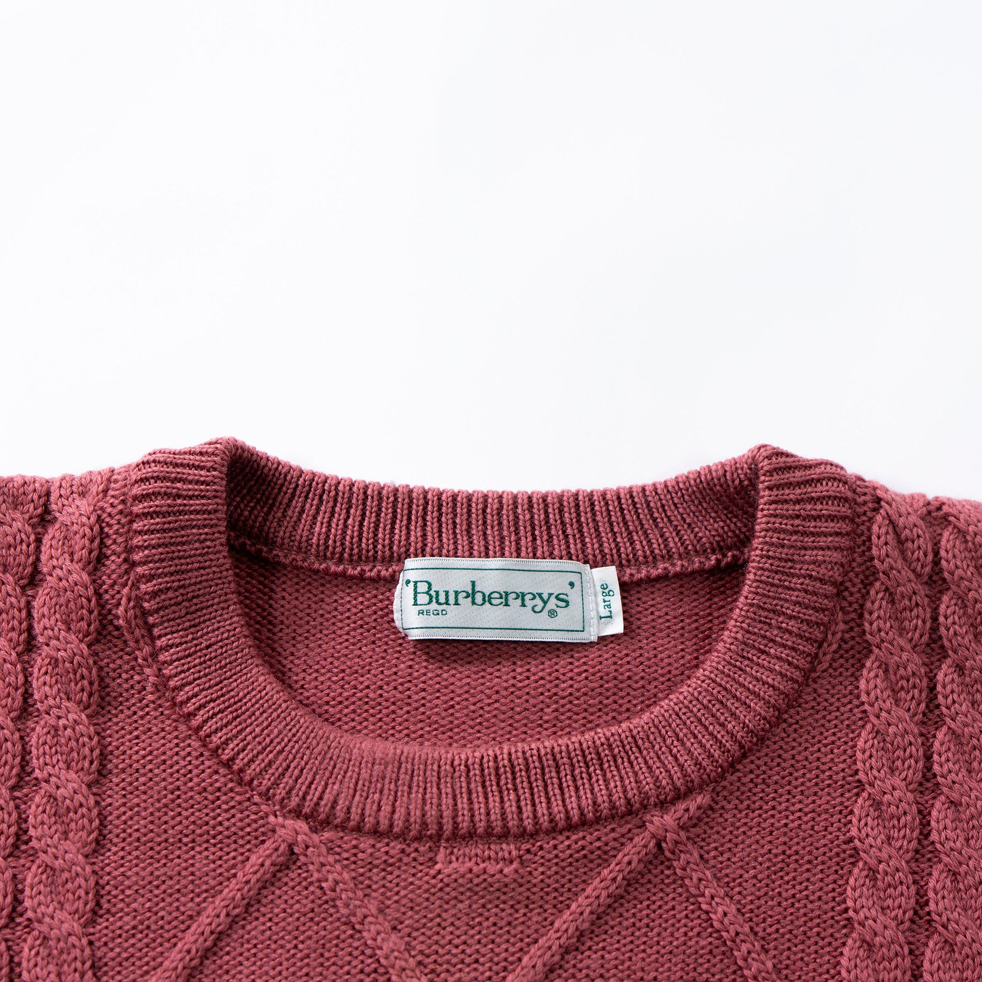 ◆美品◆BURBERRY バーバリー アランセーター ピンク ウール100% ニット Burberrys バーバリーズ トップス