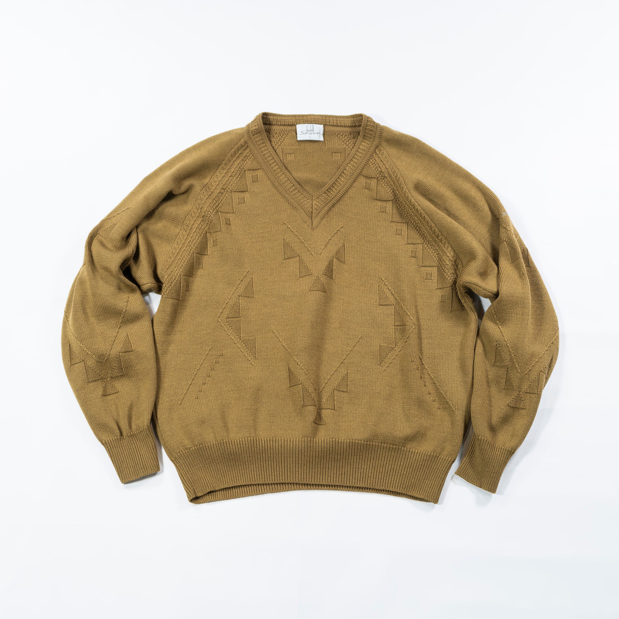 【古着】ダンヒル dunhill ニット マスタードカラー カシミヤ シルク混 セーター ラグランスリーブ メンズファッション メンズトップス メンズニット ユニセックス【中古】【USED】