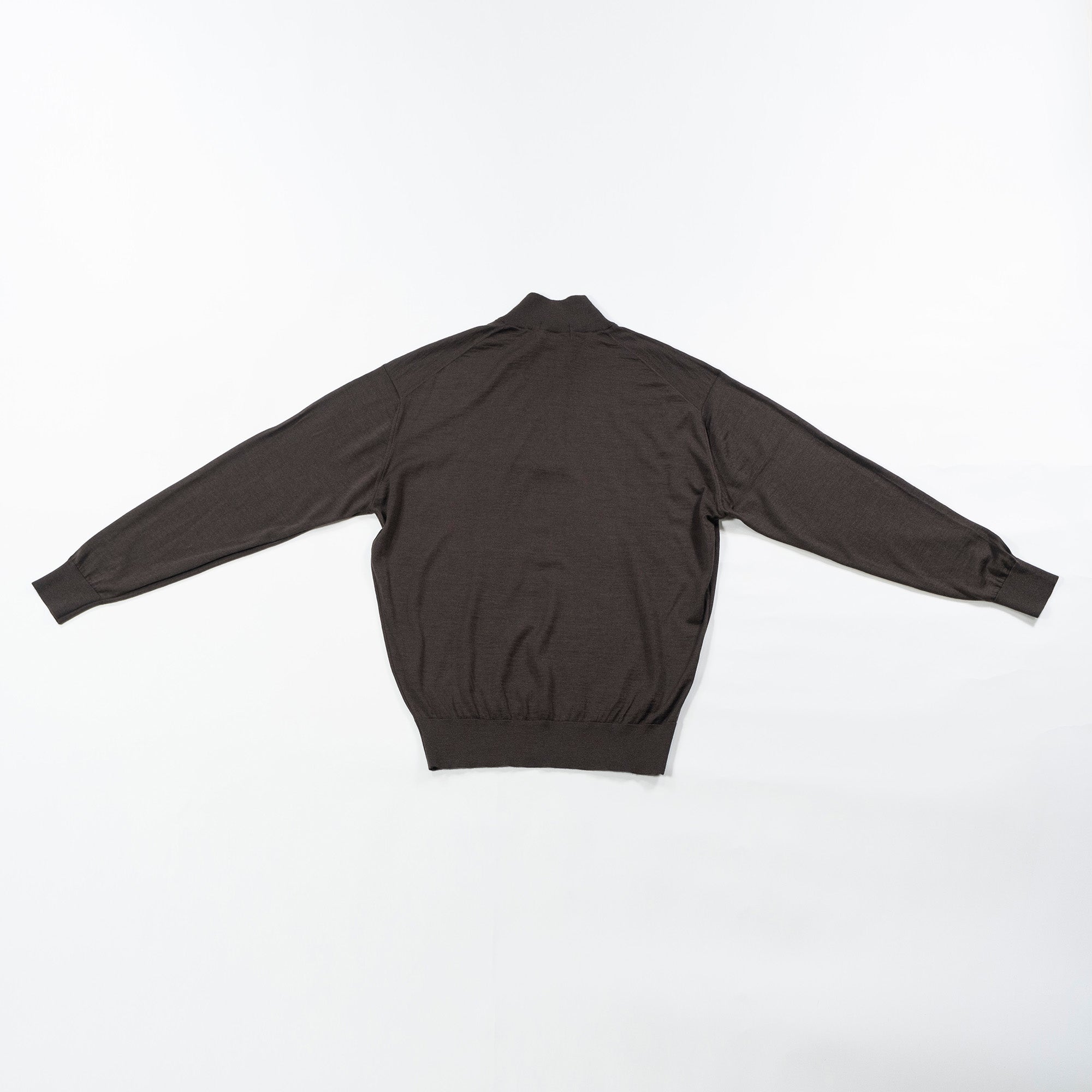 Used Aquascutum Zip Polo Shirt, Silk Blend Knit Sweater, Made in Japan, Men's Fashion, Men's Tops, Men's Polo, Long Sleeve T-Shirt.