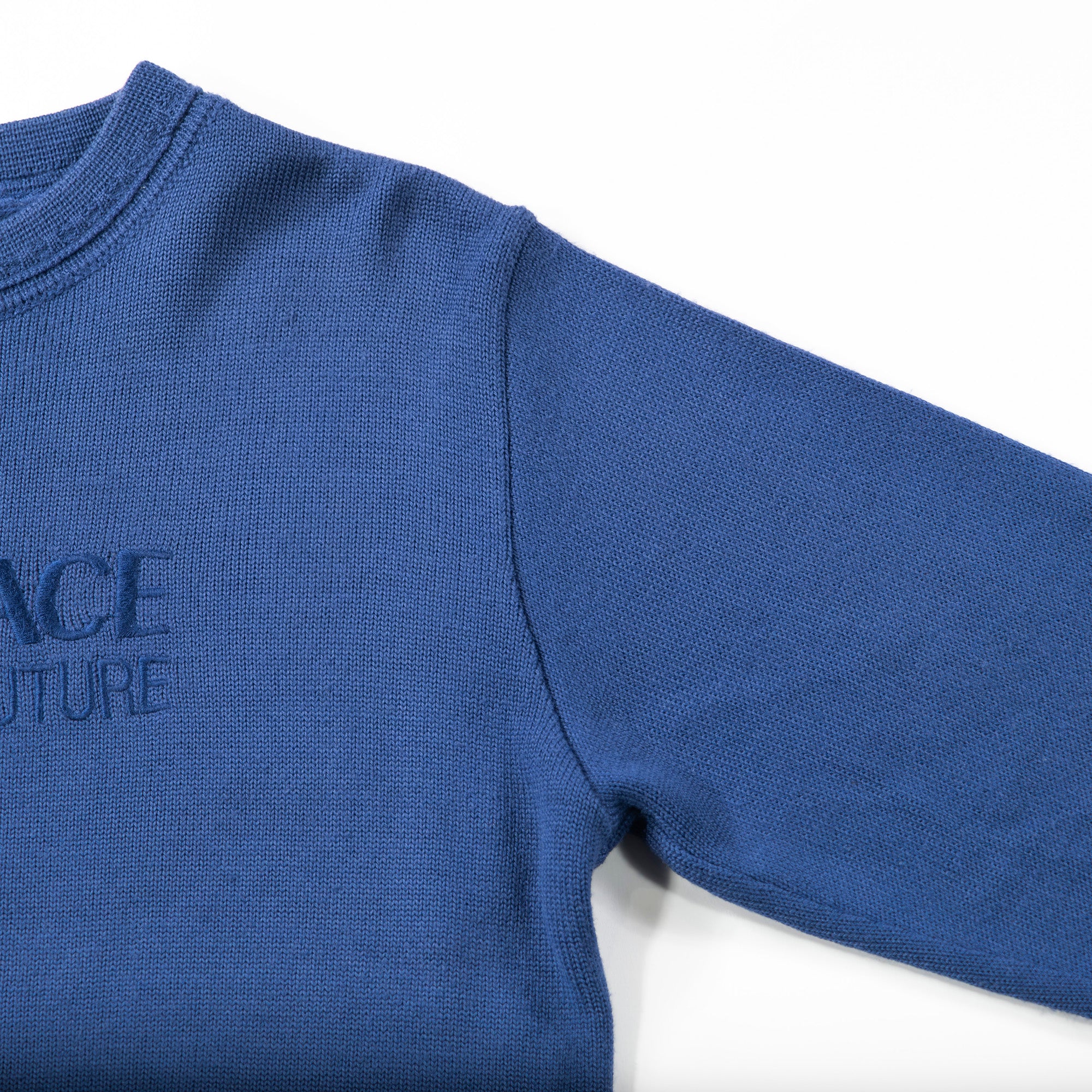 VERSACE Knit, Made in Italy, Blue, VERSACE JEANS COUTURE, Sweater, Tops