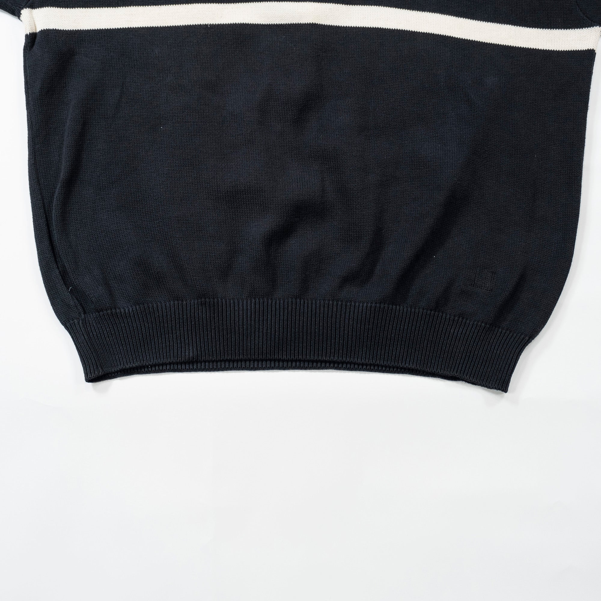 dunhill design knit black x white 100% cotton made in Italy sweater top