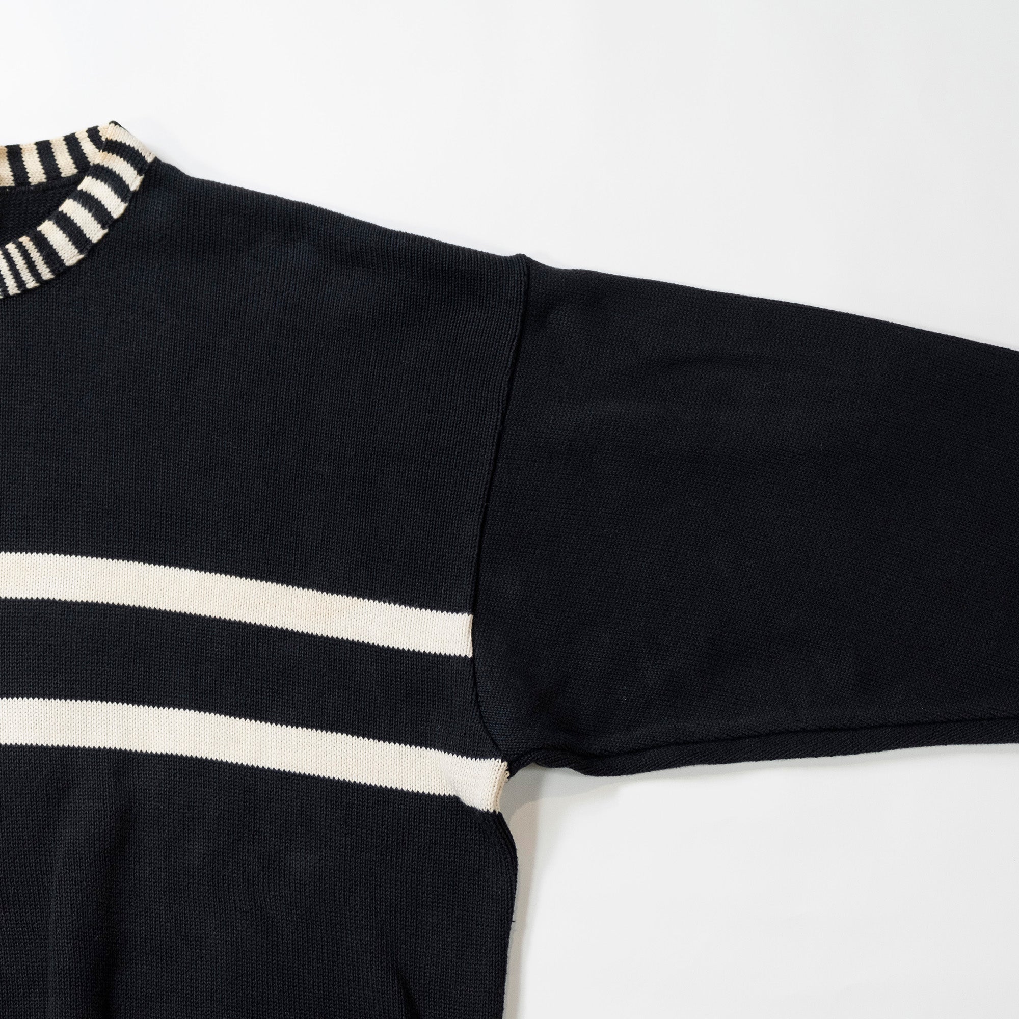 dunhill design knit black x white 100% cotton made in Italy sweater top