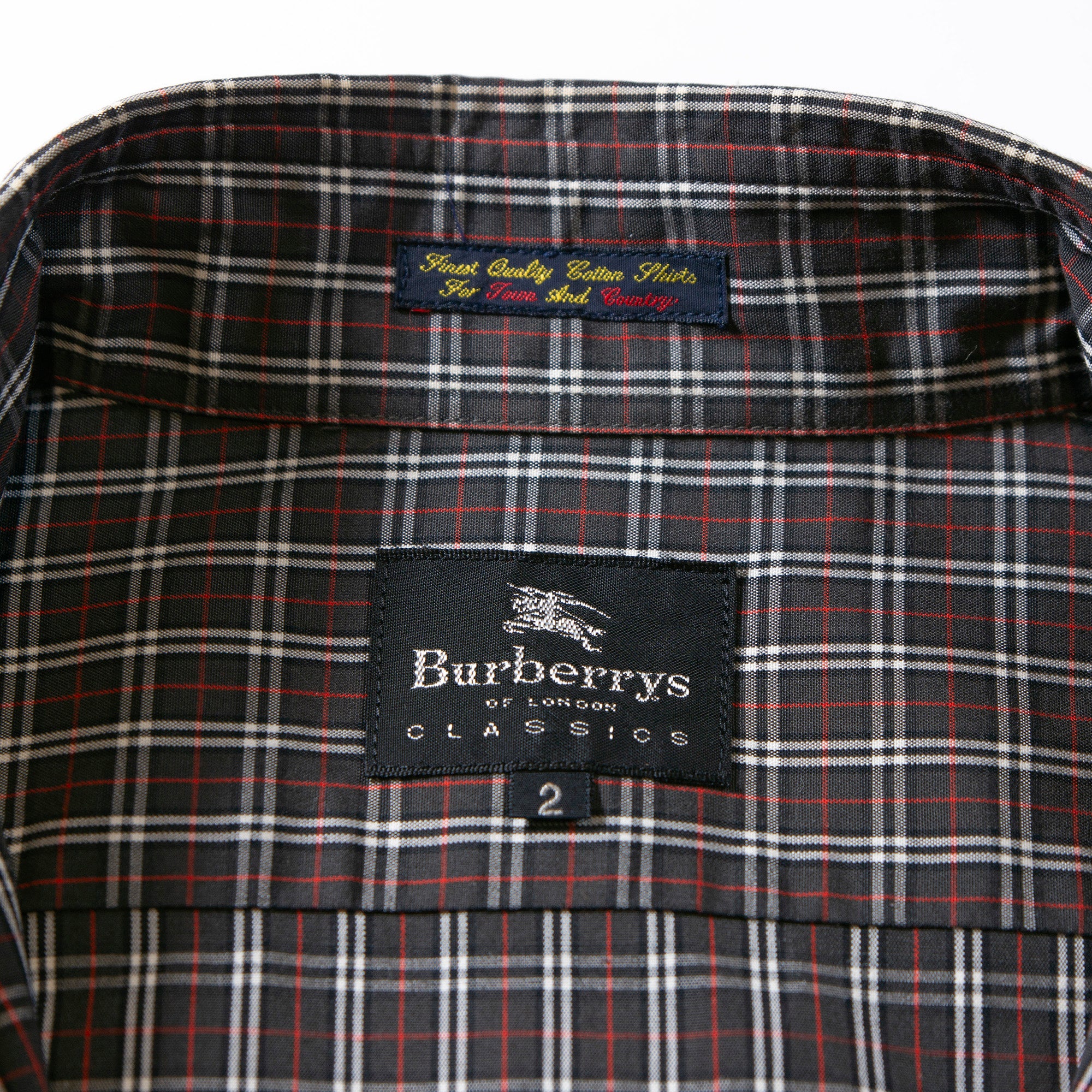 BURBERRY Burberry Check Shirt 100% Cotton Black Burberry's of London Standard Color Tops
