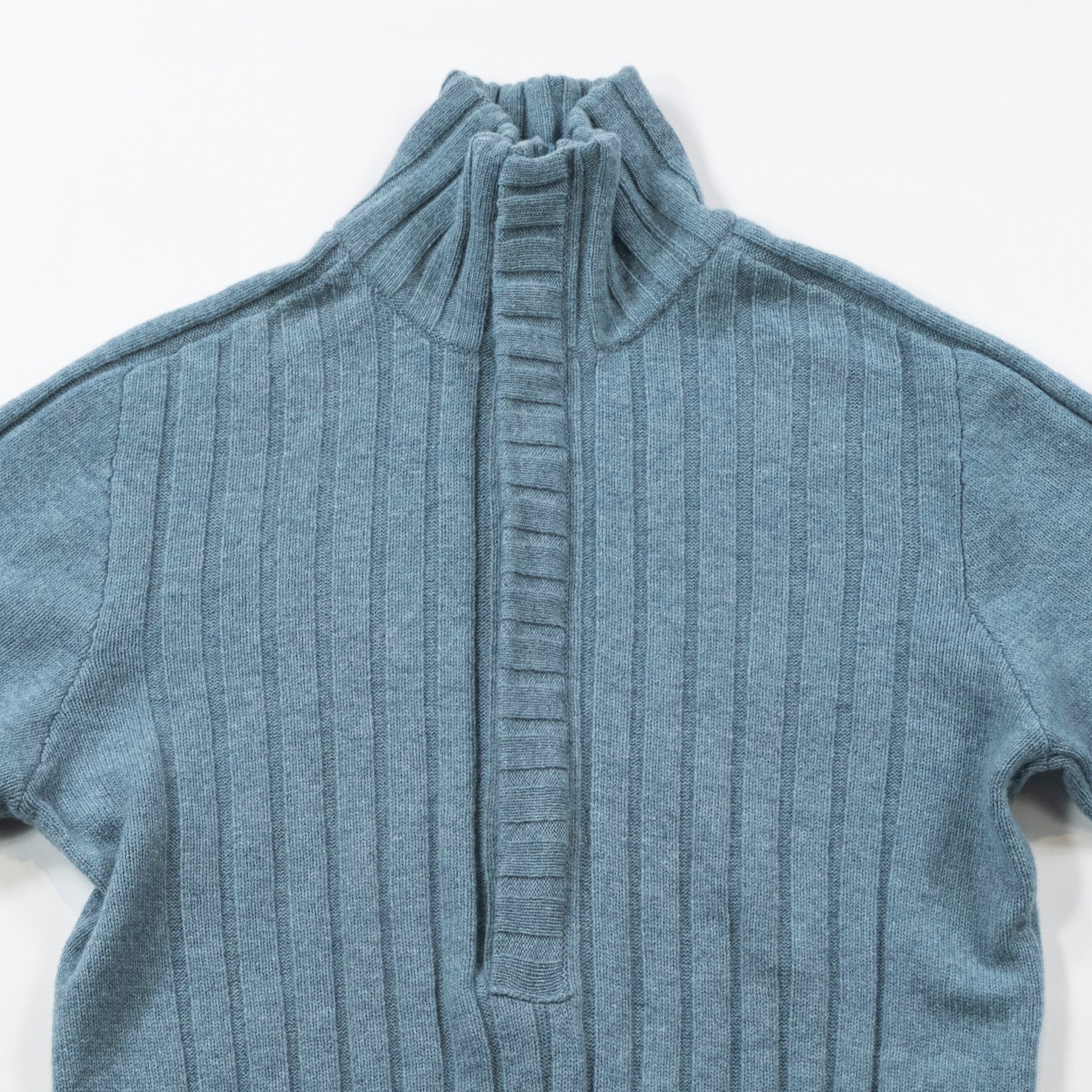 【古着】カルバンクライン Calvin Klein ハーフジップニット ライトブルー ウール100% タートルネック セーター ドライバーズニット メンズファッション メンズトップス メンズニット ユニセックス レディースファッション【中古】【USED】