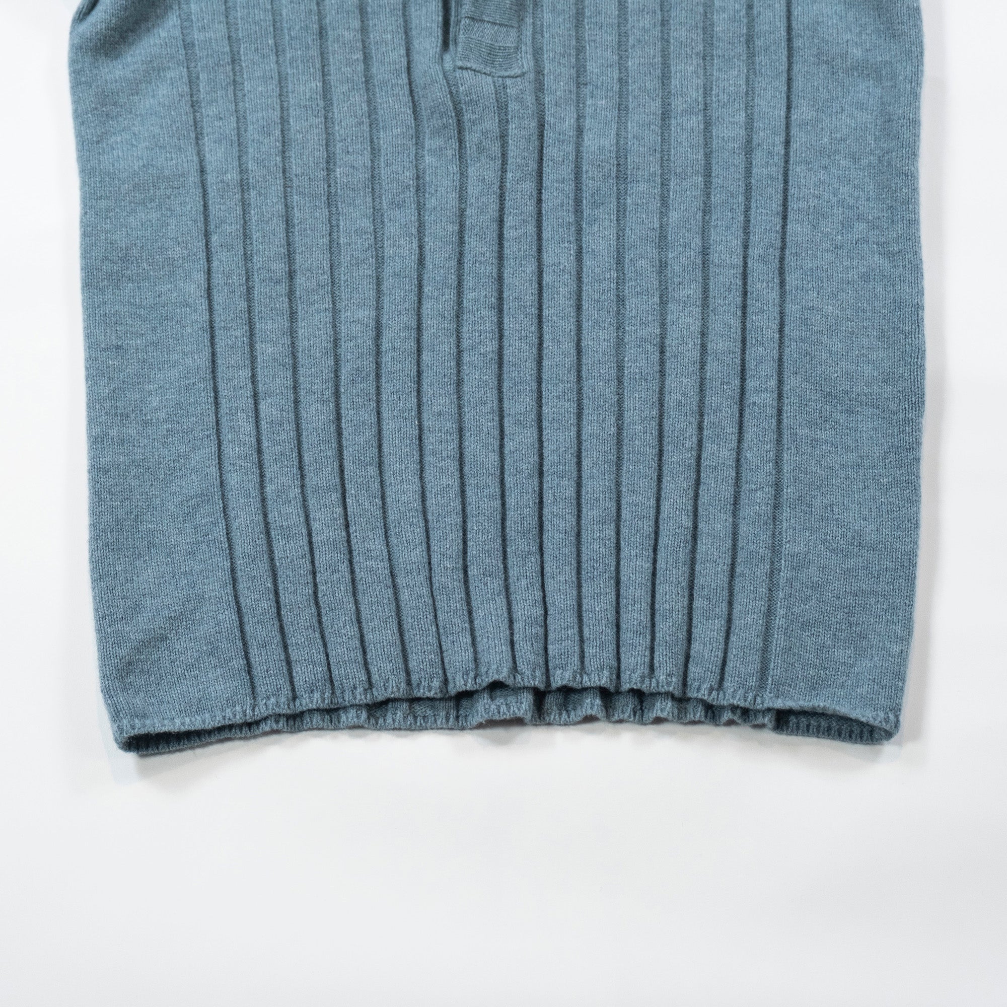 【古着】カルバンクライン Calvin Klein ハーフジップニット ライトブルー ウール100% タートルネック セーター ドライバーズニット メンズファッション メンズトップス メンズニット ユニセックス レディースファッション【中古】【USED】