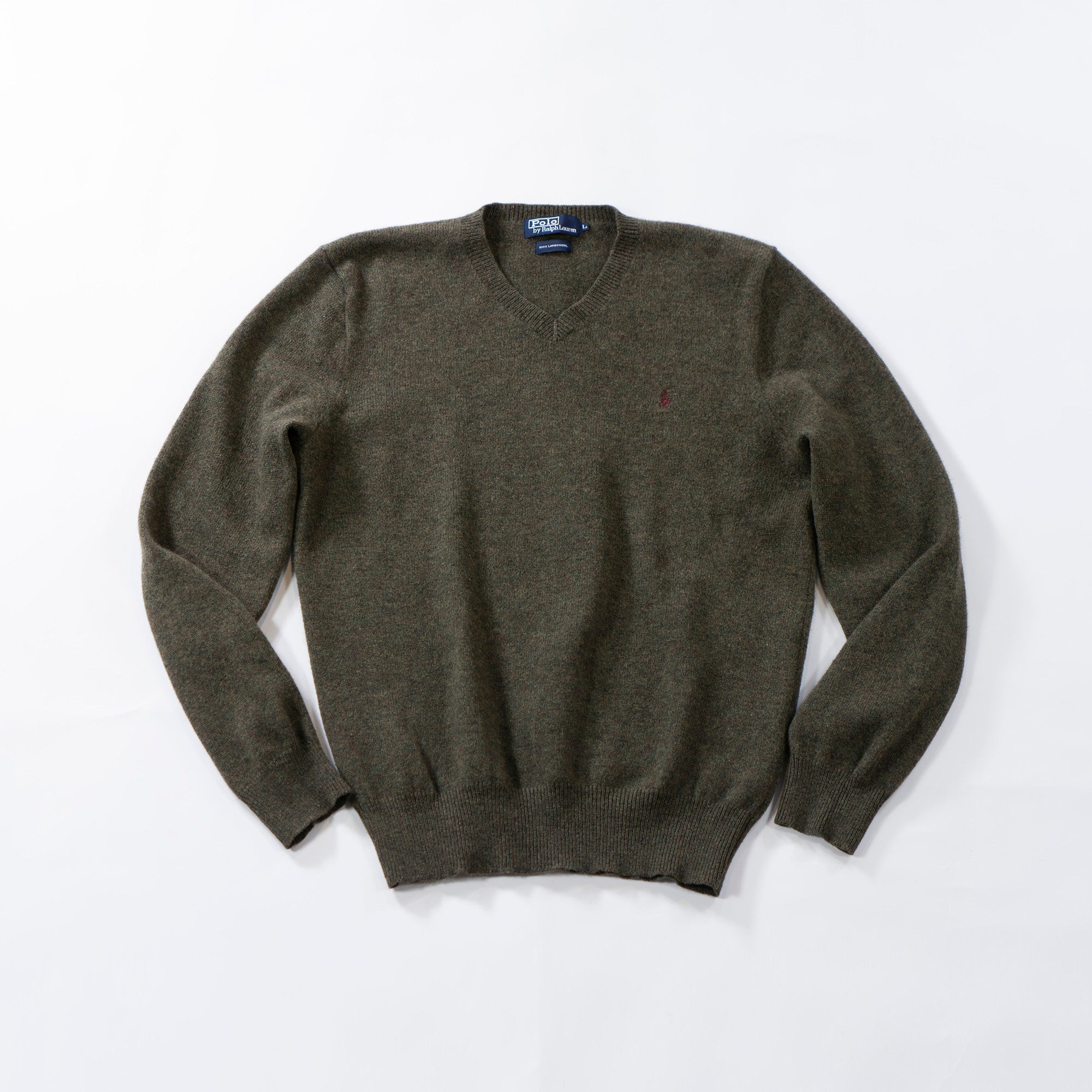 ラルフローレン Polo Ralph Lauren ラムウールニット カーキグリーン セーター トップス ポニーロゴ