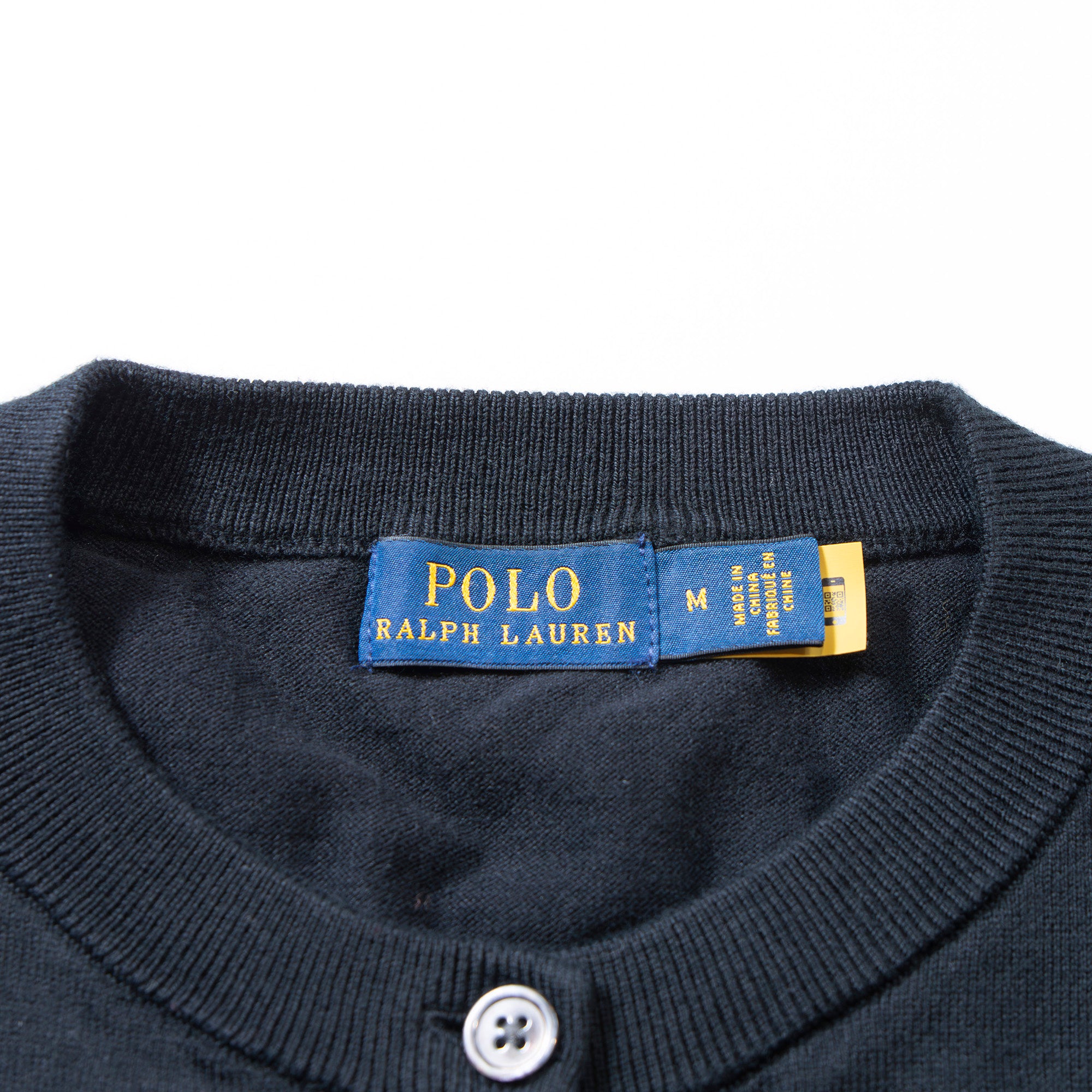 ポロラルフローレン POLO RALPH LAUREN クルーネックカーディガン ブラック レディース M トップス ニット 丸首 ポニーロゴ 刺繍