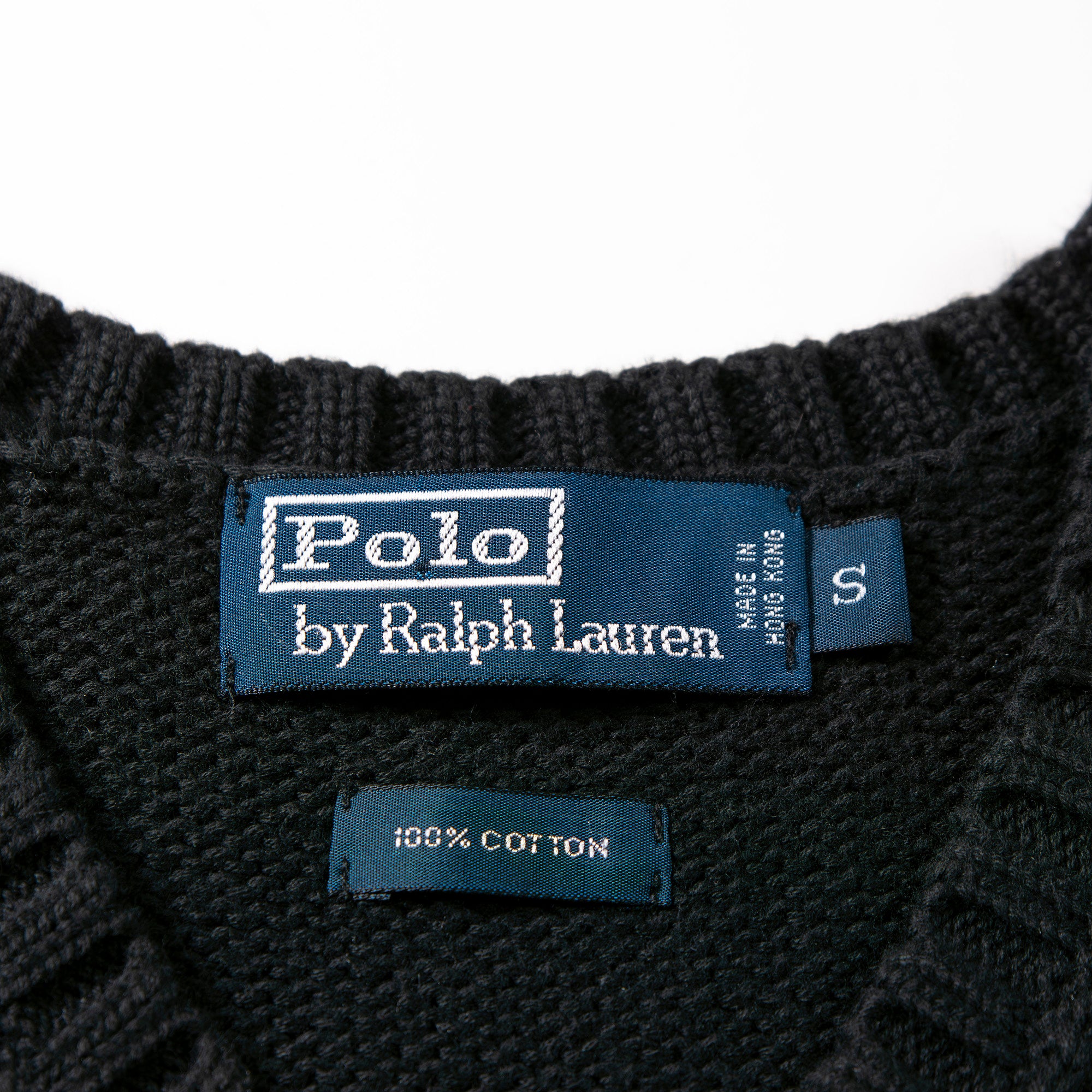 ラルフローレン Polo Ralph Lauren ニットベスト ブラック コットン100% セーター トップス ポニーロゴ