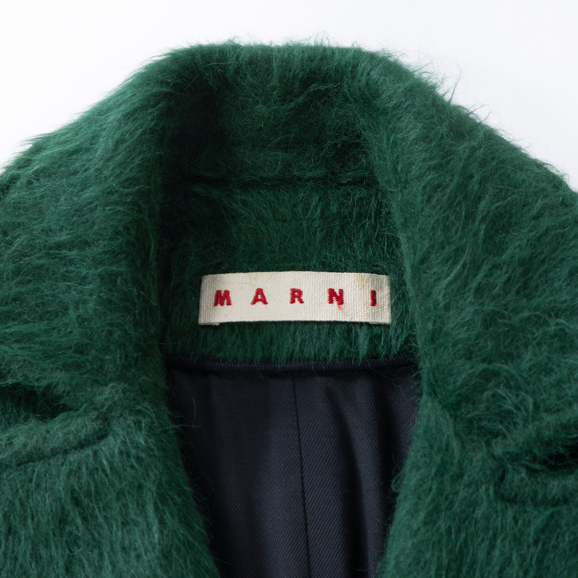 【古着】マルニ MARNI ジレコート アルパカ混 モヘア ロングコート ベスト アウター グリーン イタリア製 レディースファッション レディースアウター レディースコート【中古】「USED】