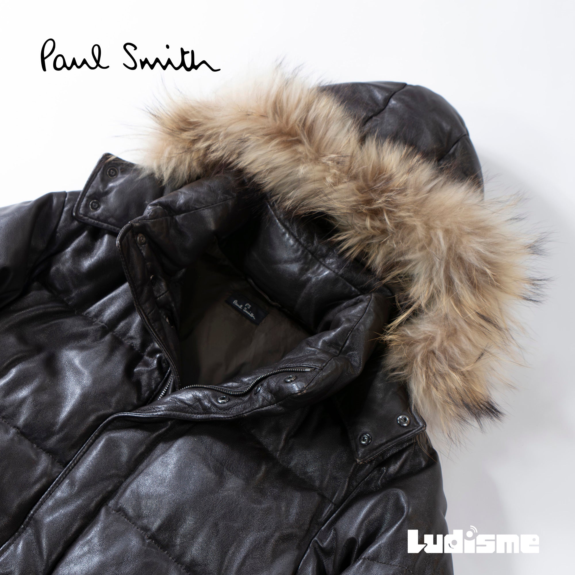 Paul Smith ポールスミス レザーダウンジャケット PS Paul Smith ピーエスポールスミス 羊革 シープスキン アウター