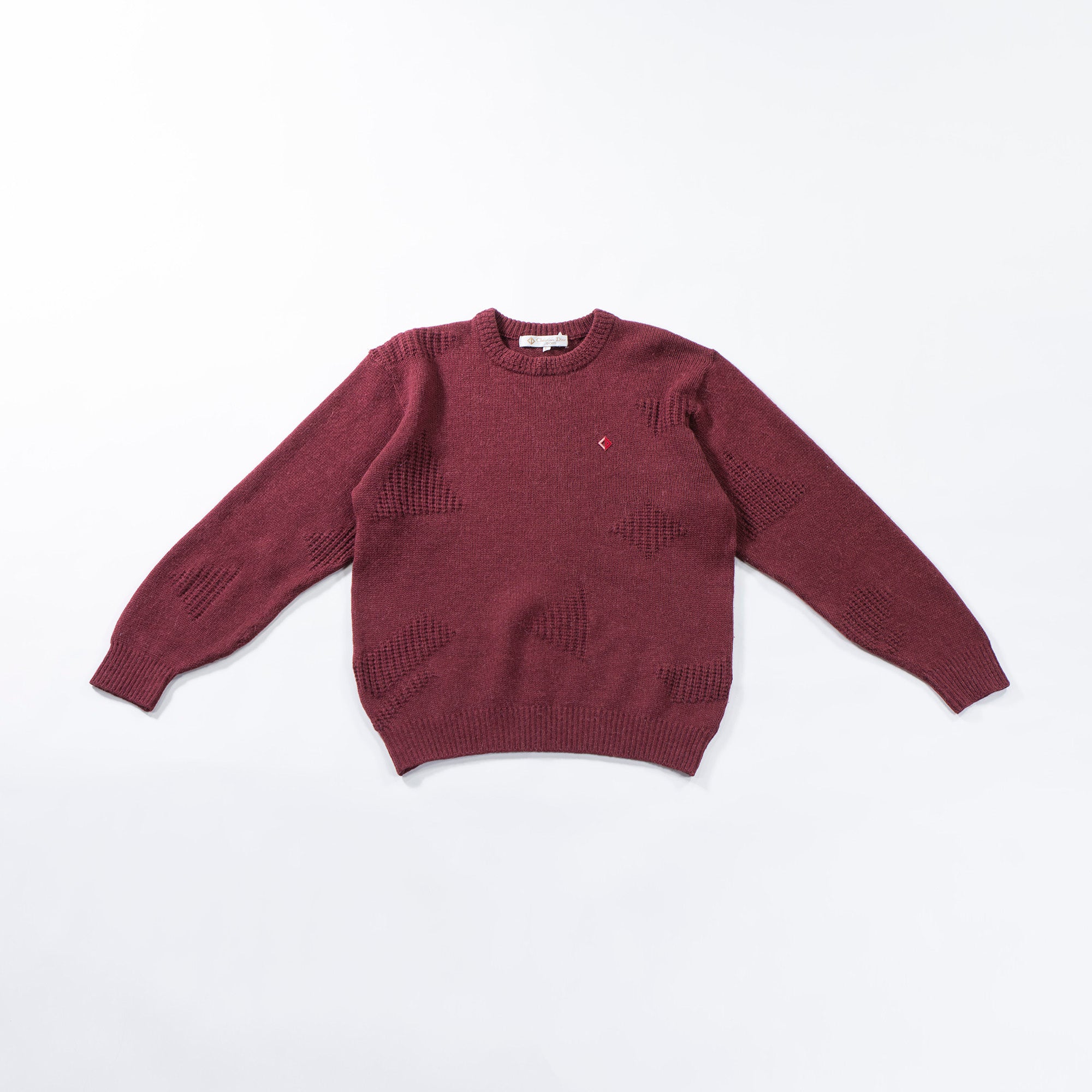 クリスチャンディオール Christian Dior Sport デザインニット ボルドー バーガンディ エンジ ウール100% セーター トップス
