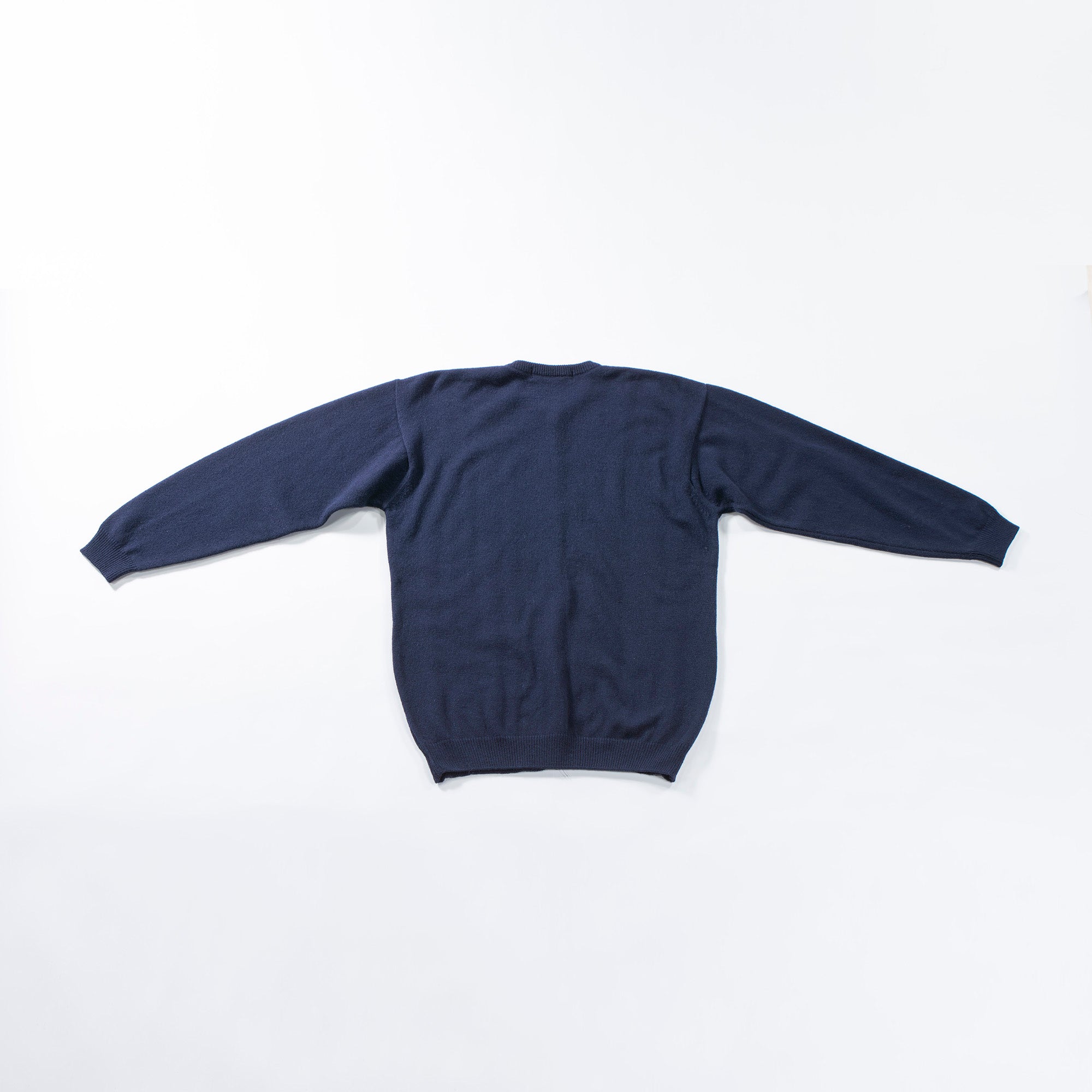 90s Burberry crew neck knit cardigan, navy, 100% lambswool, Aran sweater, made in Scotland, top