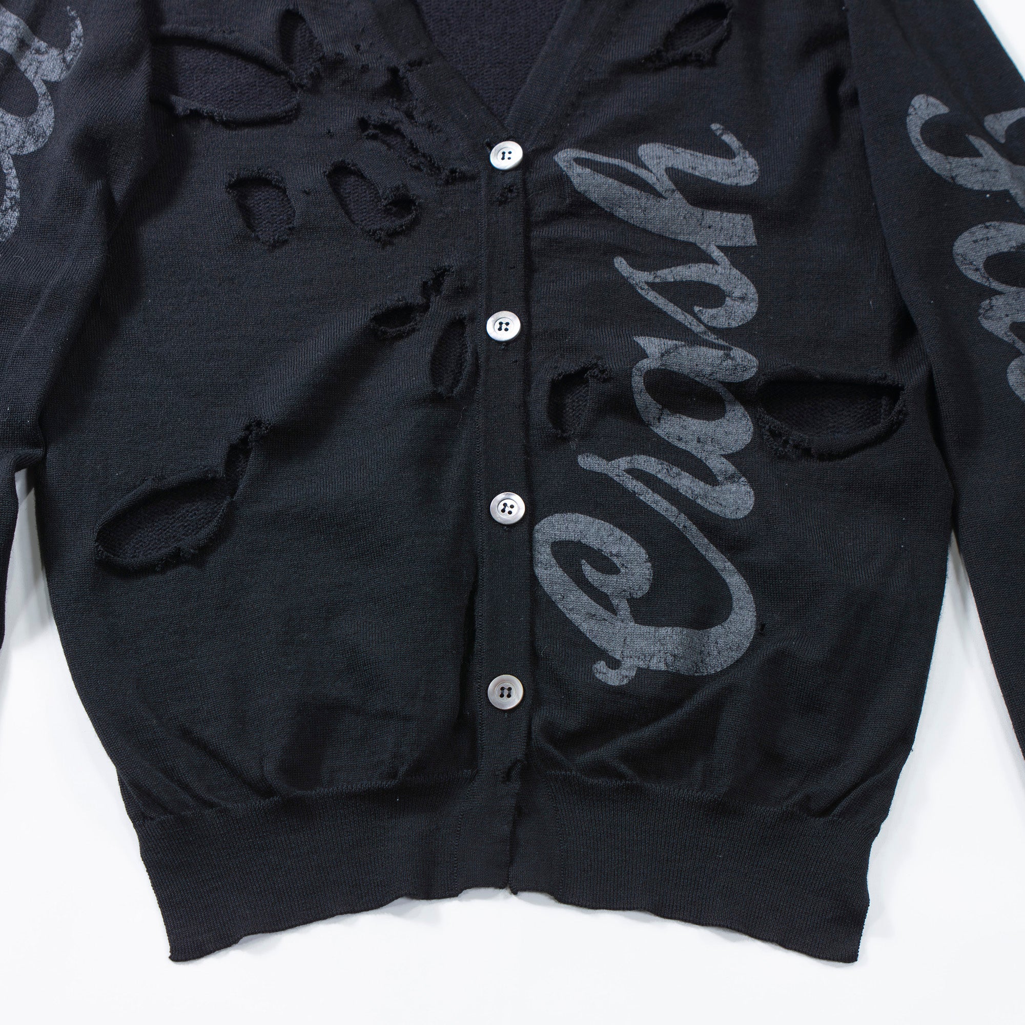 希少 コムデギャルソン COMME des GARCONS SHIRT ドッキング プルオーバーニット ウール100% イタリア製 カーディガン トップス ダメージ