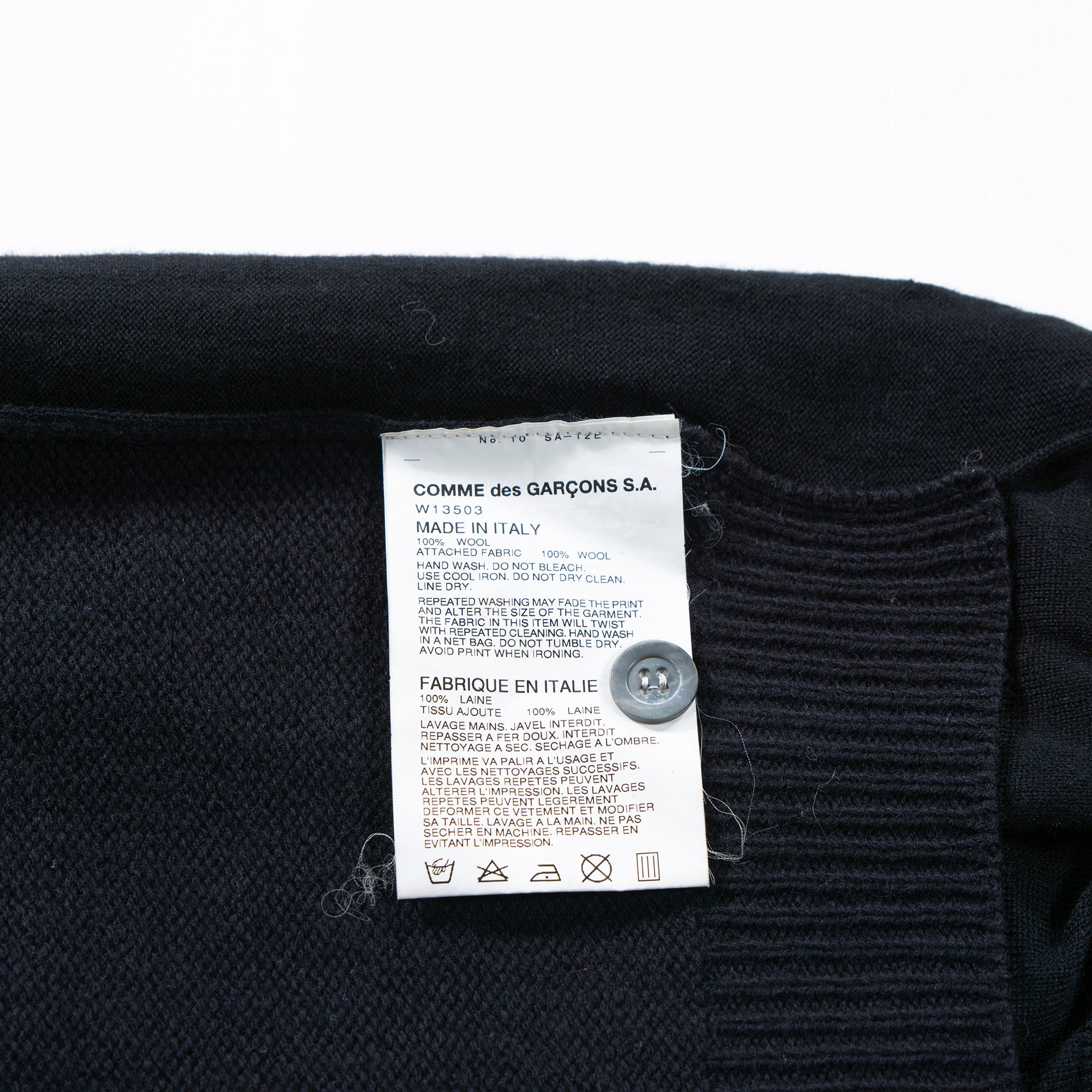 希少 コムデギャルソン COMME des GARCONS SHIRT ドッキング プルオーバーニット ウール100% イタリア製 カーディガン トップス ダメージ