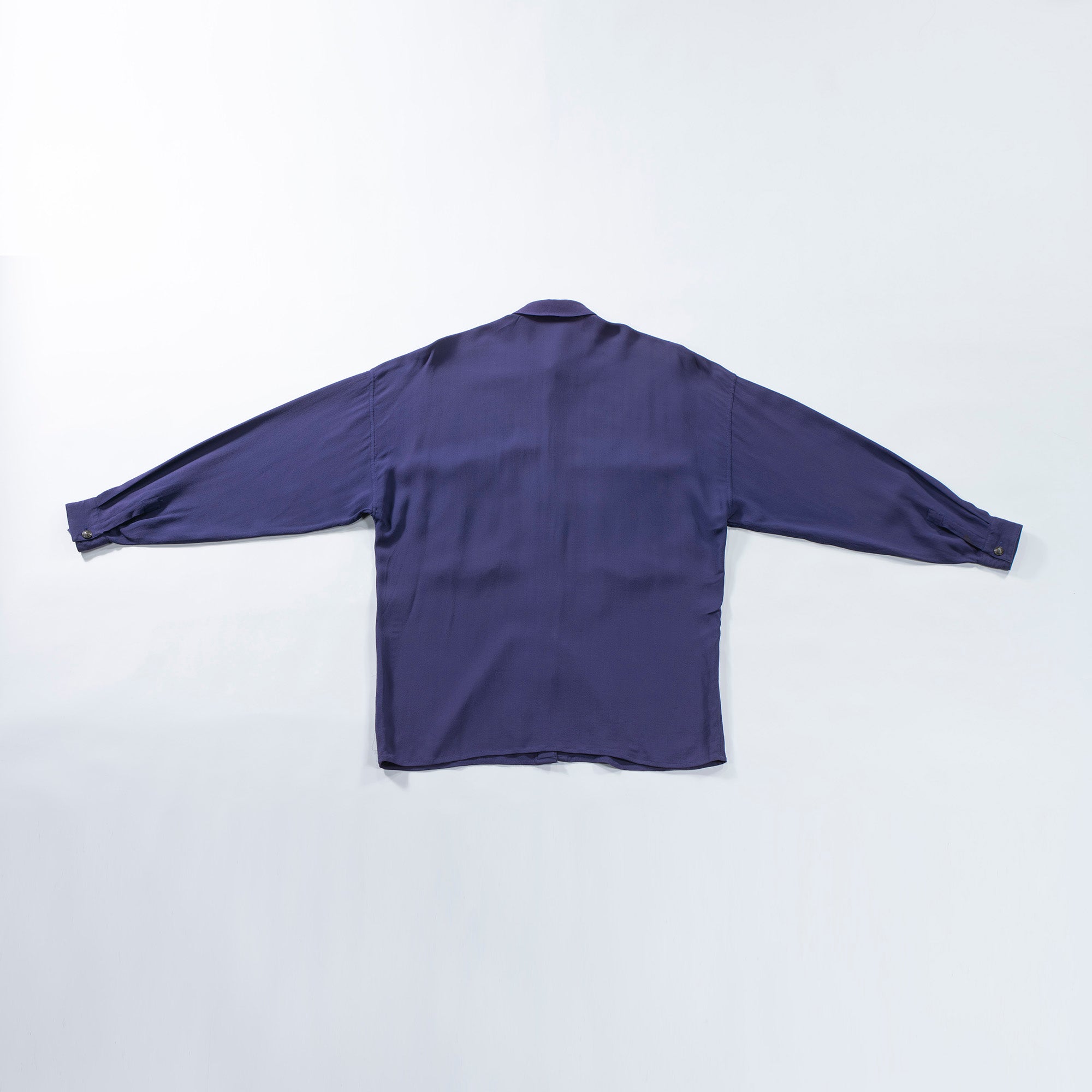 Versace GIANNI VERSACE Gianni Versace snap-down collar shirt purple viscose dress shirt made in Italy 80s 90s
