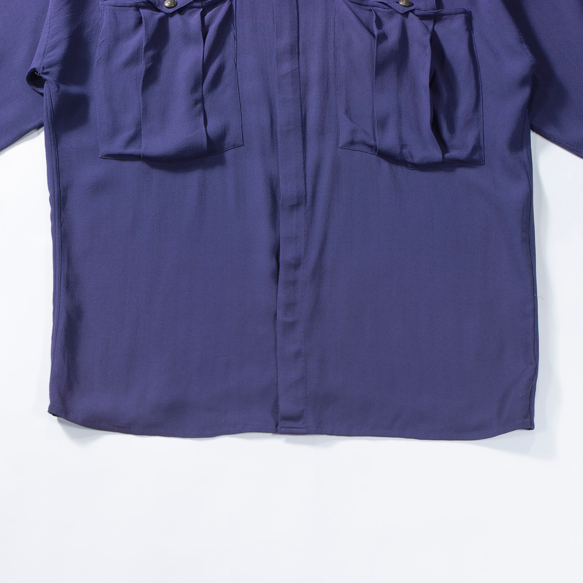 Versace GIANNI VERSACE Gianni Versace snap-down collar shirt purple viscose dress shirt made in Italy 80s 90s