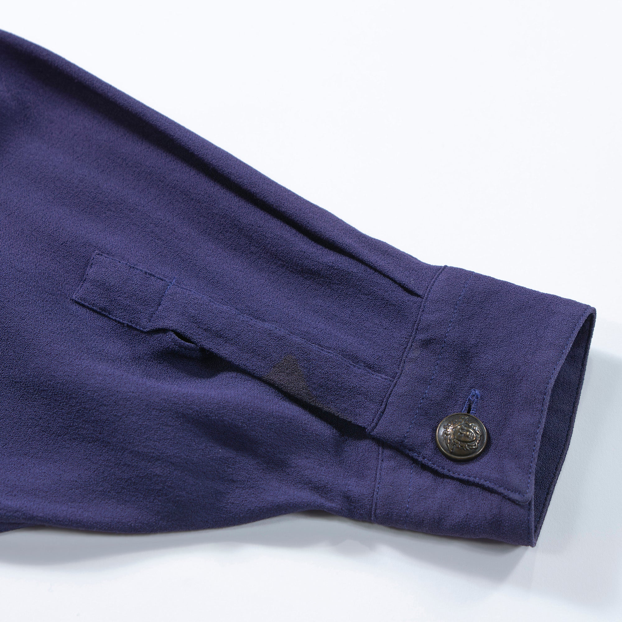 Versace GIANNI VERSACE Gianni Versace snap-down collar shirt purple viscose dress shirt made in Italy 80s 90s