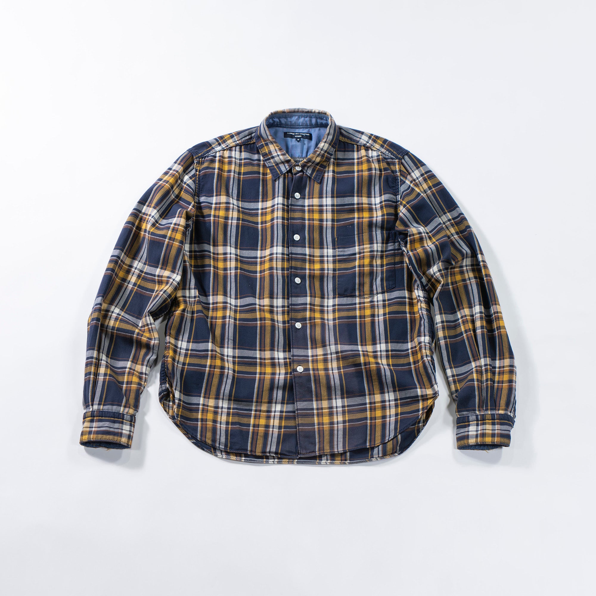 コムデギャルソン COMME des GARCONS HOMME チェックシャツ スタンダードカラー ネルシャツ トップス