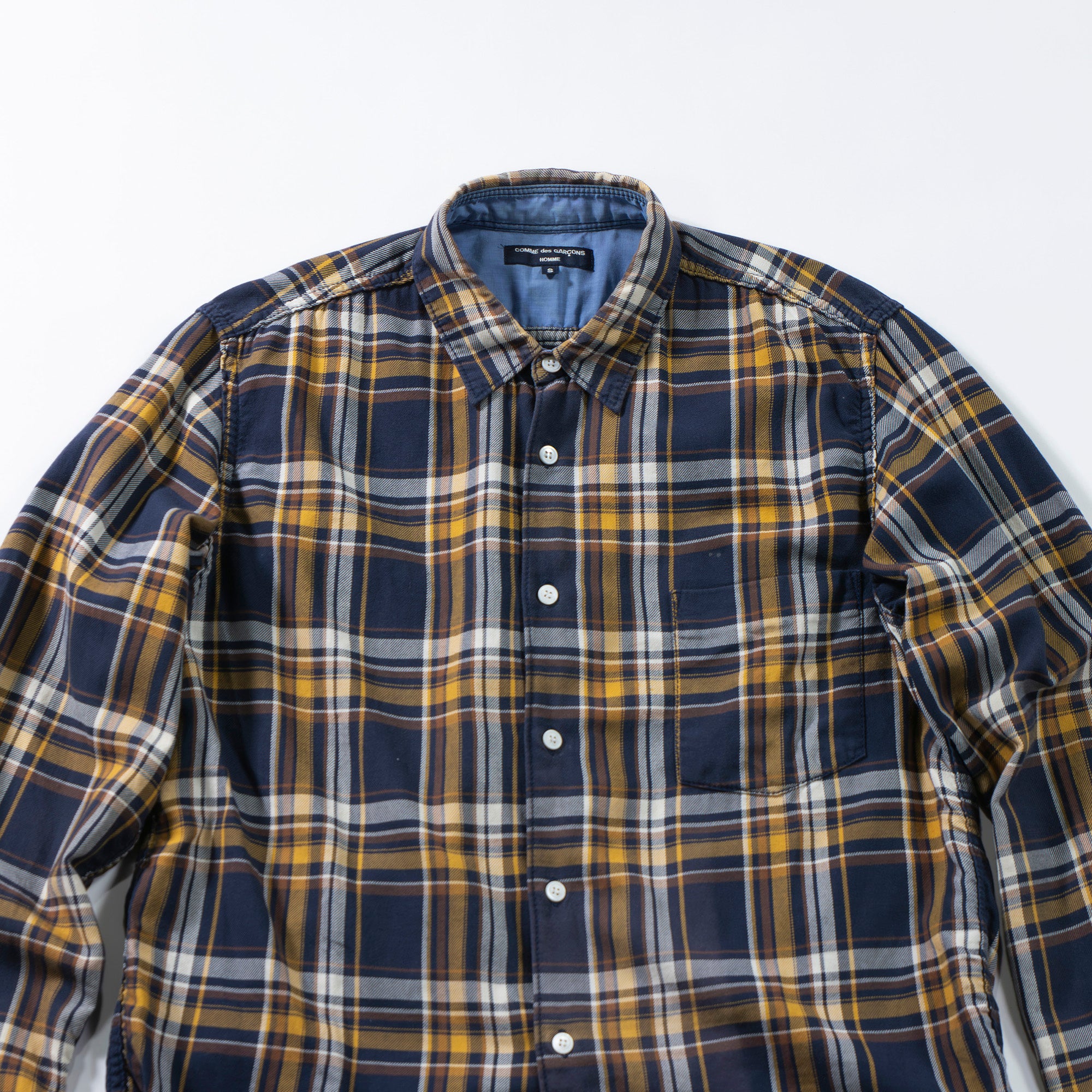コムデギャルソン COMME des GARCONS HOMME チェックシャツ スタンダードカラー ネルシャツ トップス