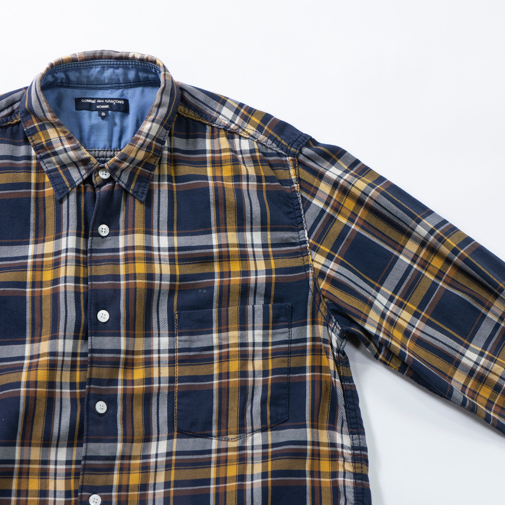 コムデギャルソン COMME des GARCONS HOMME チェックシャツ スタンダードカラー ネルシャツ トップス
