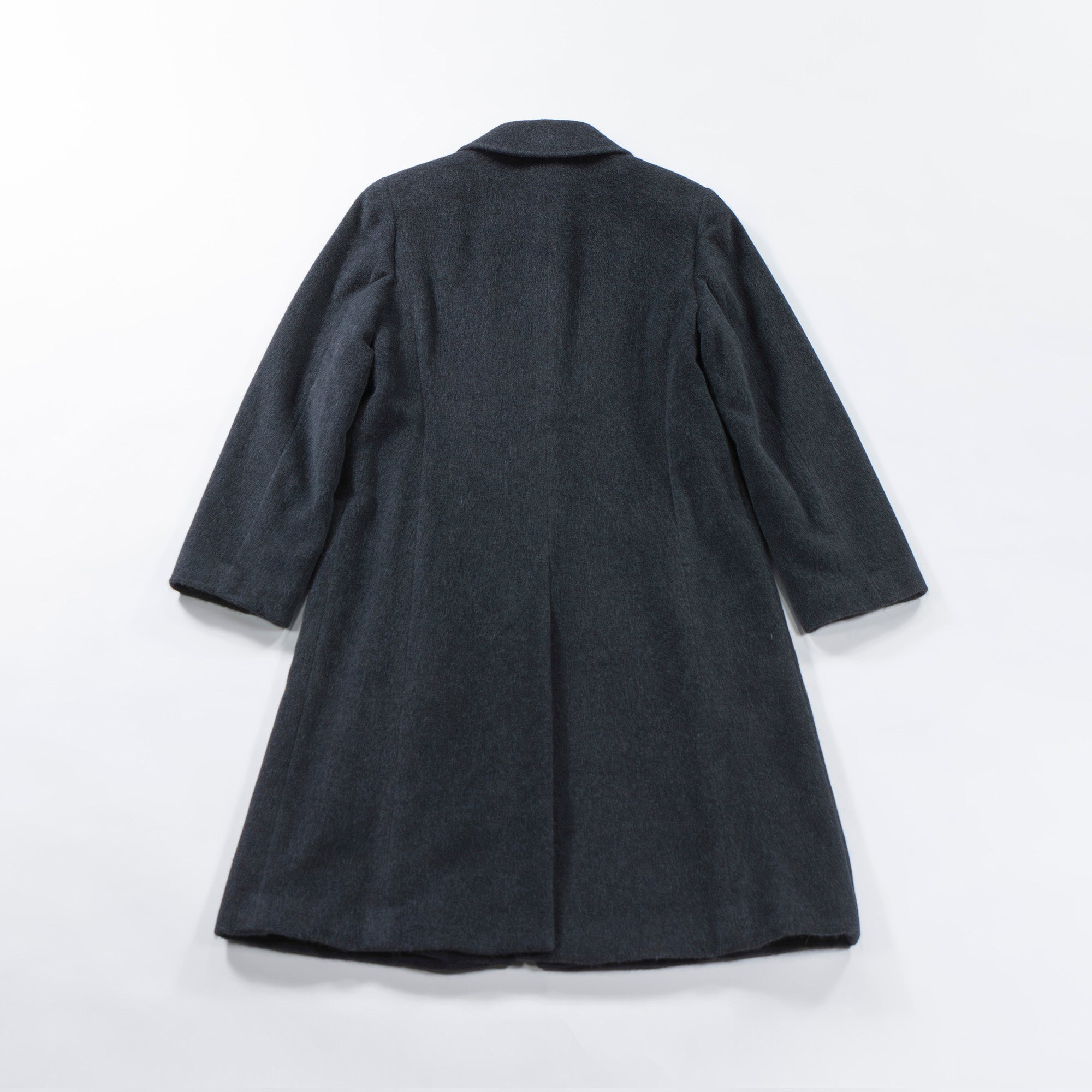 アクアスキュータム Aquascutum メルトンコート アンゴラ100% ダークグレー ロングコート 比翼仕立て プリンセスコート アウター
