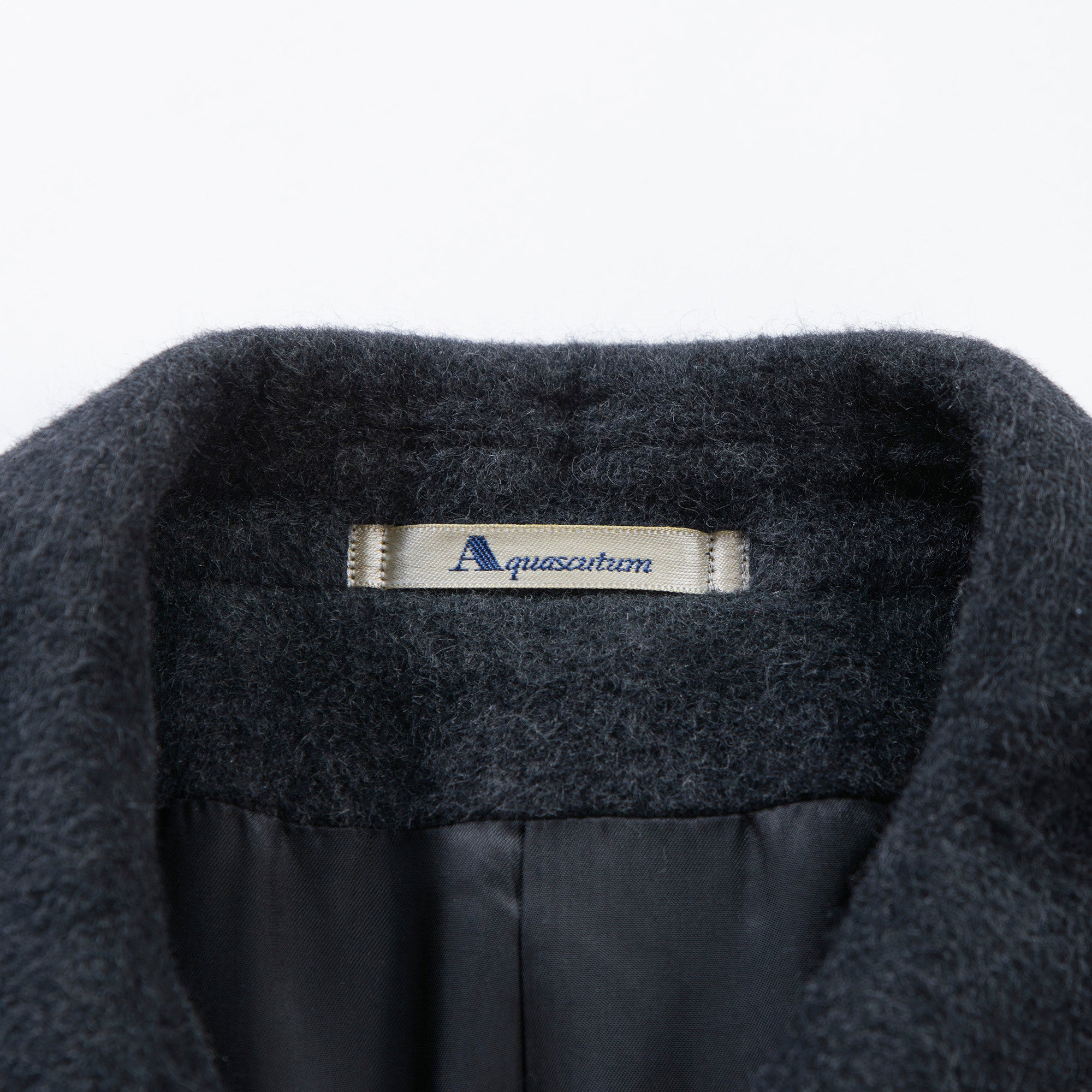 アクアスキュータム Aquascutum メルトンコート アンゴラ100% ダークグレー ロングコート 比翼仕立て プリンセスコート アウター