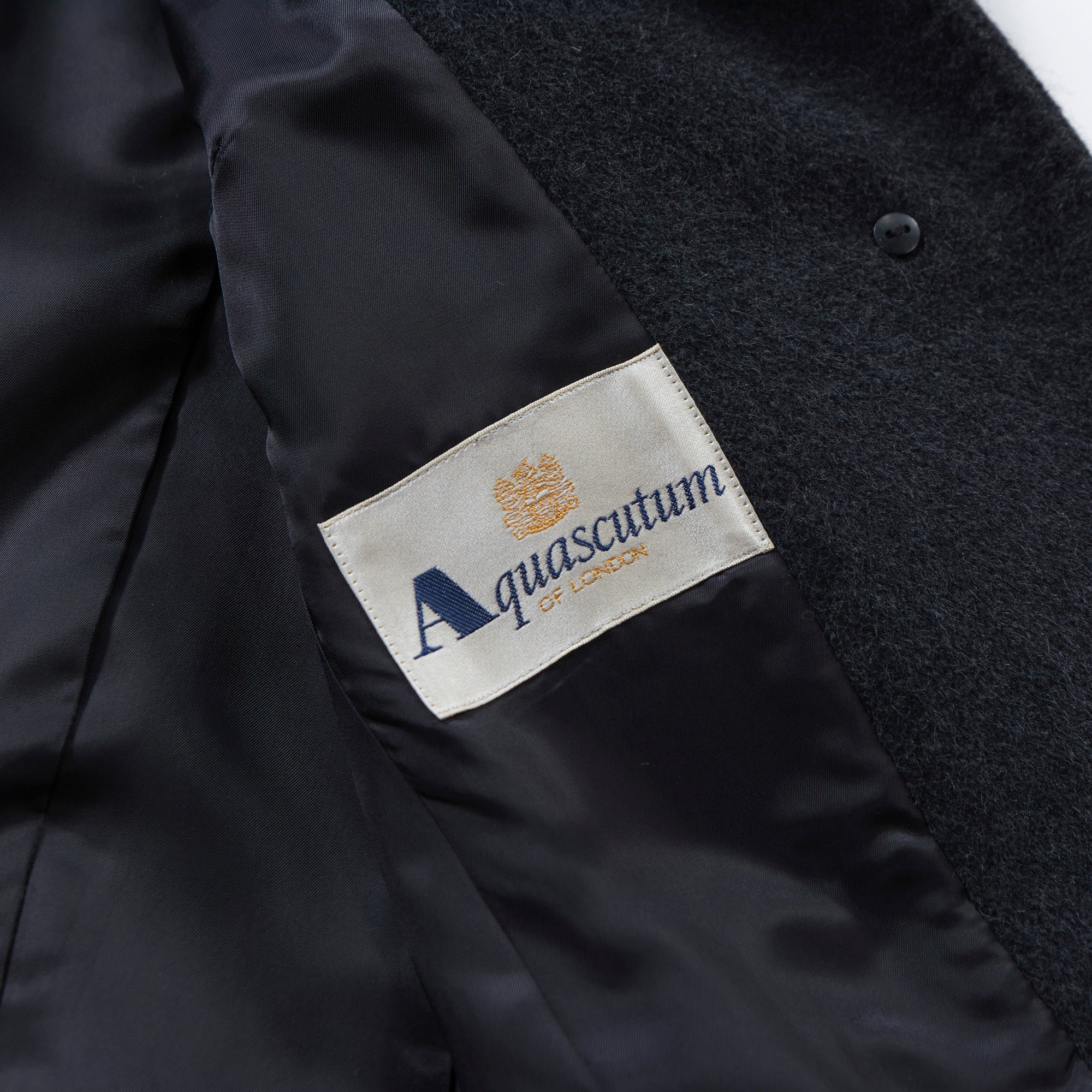 アクアスキュータム Aquascutum メルトンコート アンゴラ100% ダークグレー ロングコート 比翼仕立て プリンセスコート アウター