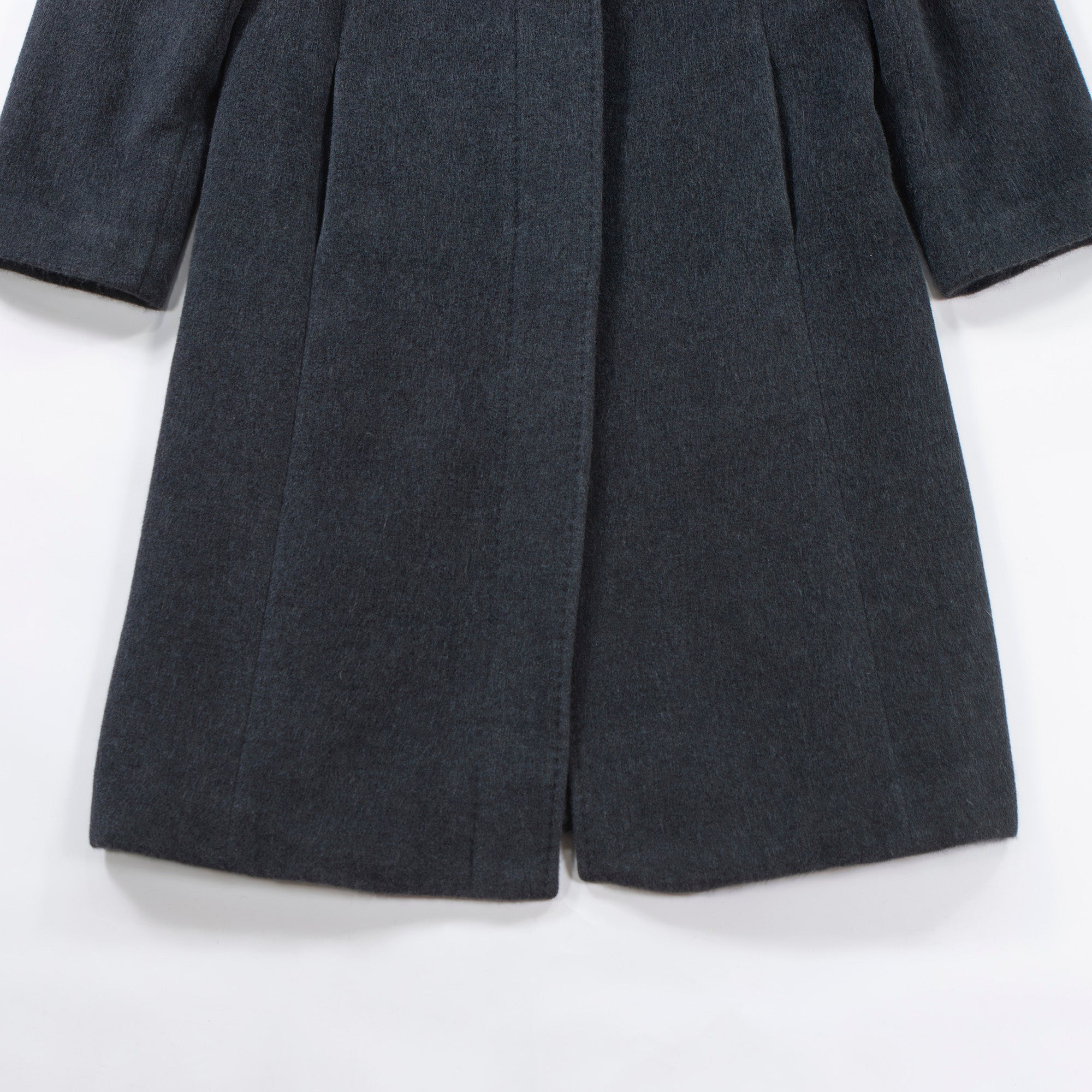 アクアスキュータム Aquascutum メルトンコート アンゴラ100% ダークグレー ロングコート 比翼仕立て プリンセスコート アウター